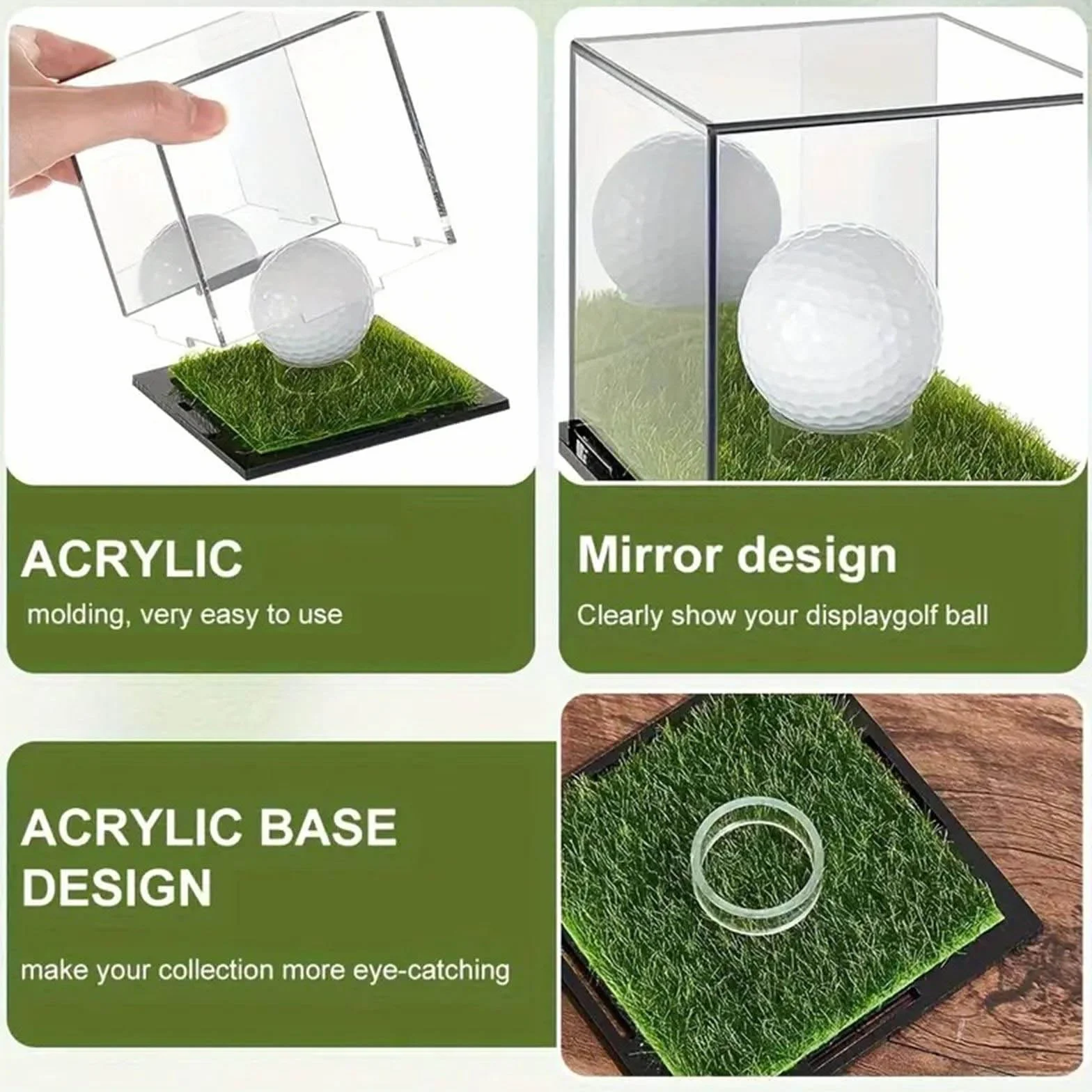 Soporte transparente para pelotas de golf, caja de exhibición para golf, béisbol