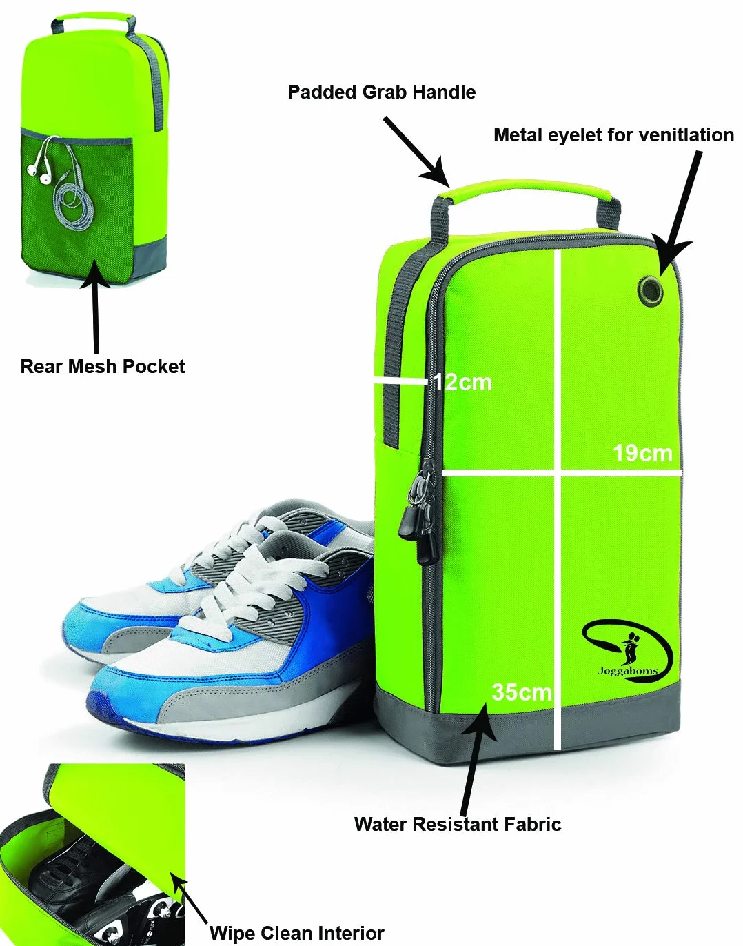 Bolsa para zapatos deportivos resistente al agua, costuras fuertes, interior fácil de limpiar, para adultos y niños (gris)