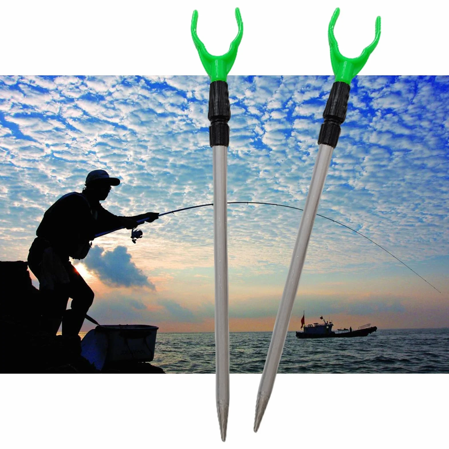 Soporte de Caña de Pesca Ajustable 80/100/120/150 cm Portátil