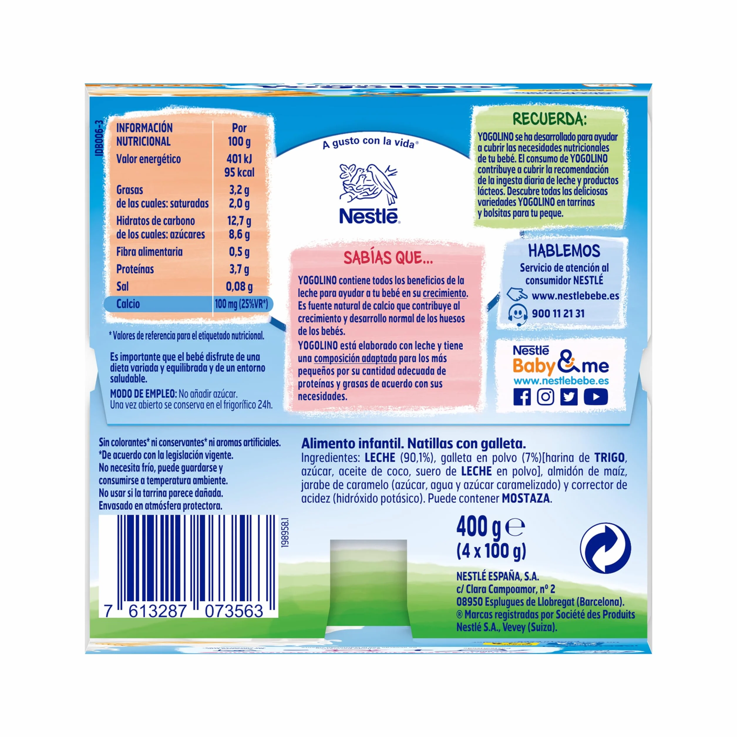 Nestlé Yogolino Galleta, 4 x 100g