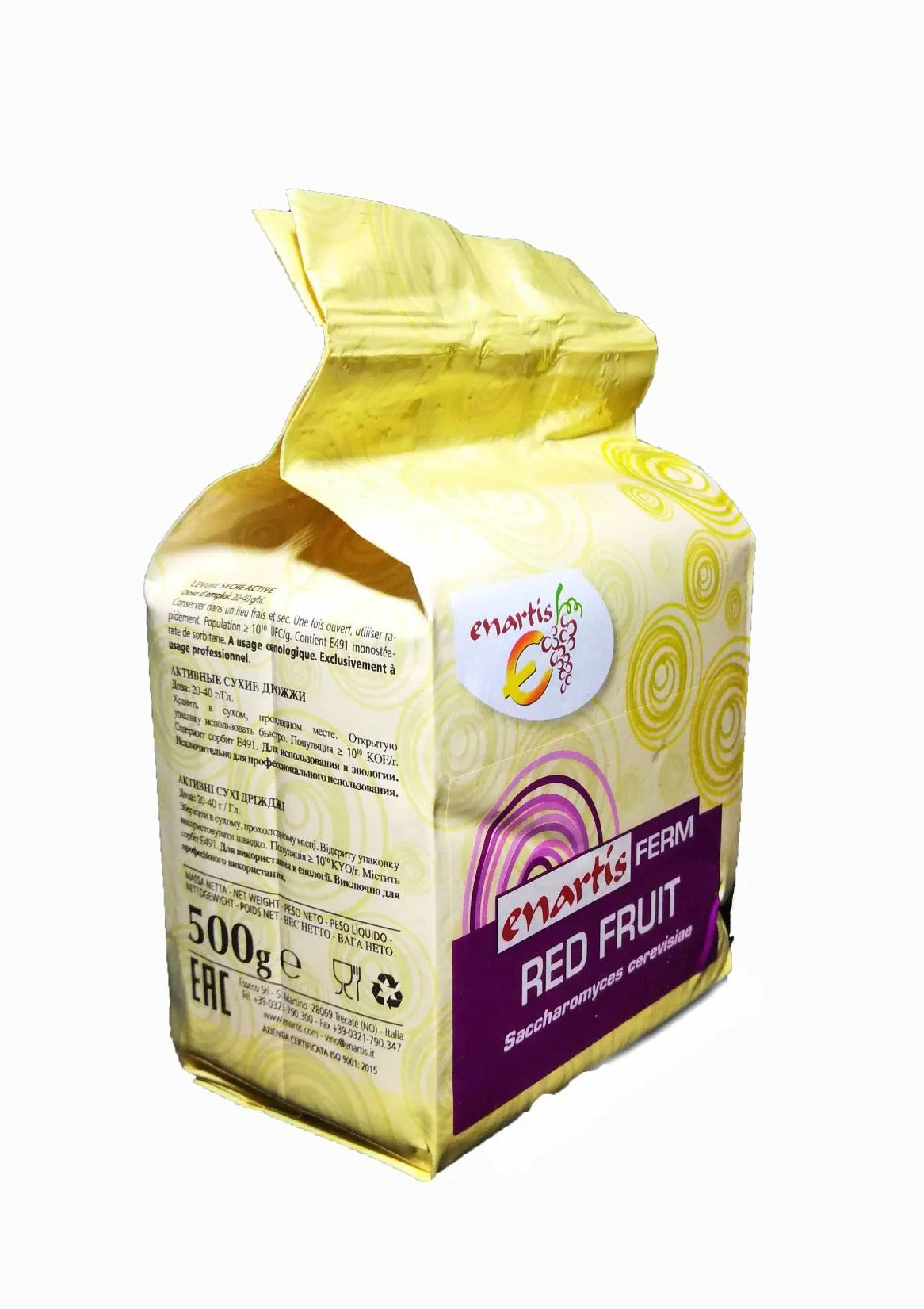Levadura para vino tinto. 500 Gramos. Uso enológico. Fermentación con Saccharomyces cerevisiae Red wine yeast