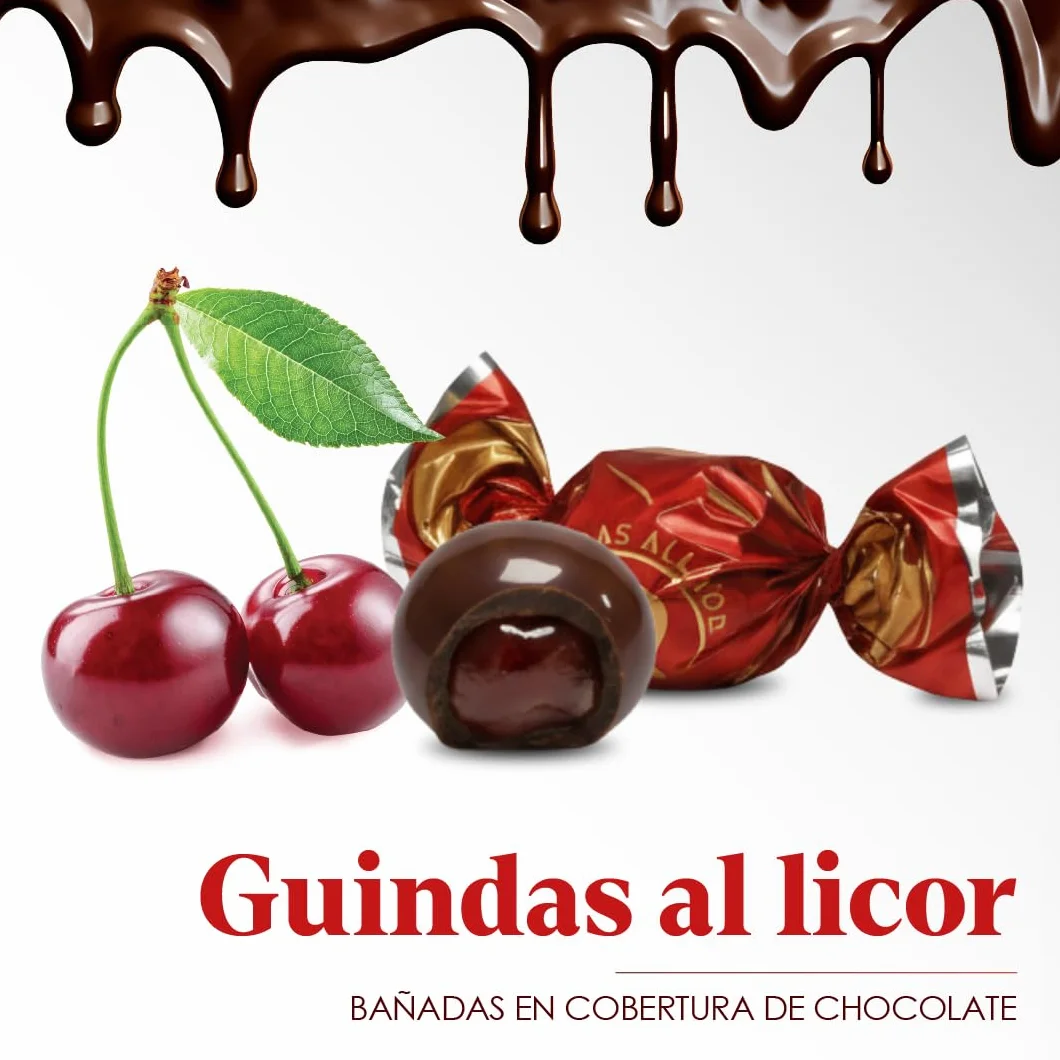 LAPASION - Guindas Al Licor Bañadas En Cobertura de chocolate | Cerezas Confitadas | Bombones De licor marrasquino | Guindillas | Chocolates Con Frutas Frescas | 2.5 Kg |