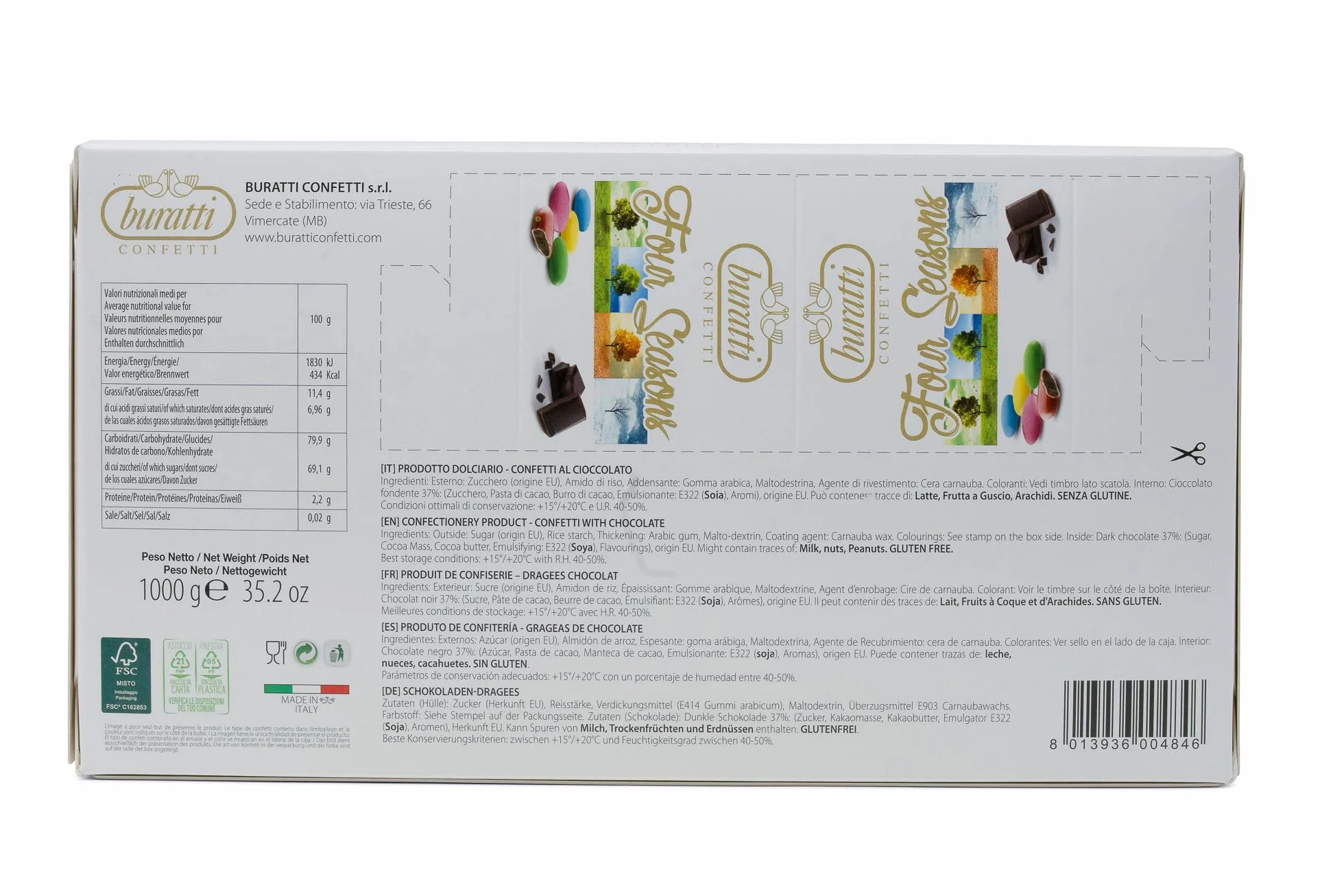 Buratti Confetti Chocolates Azucarados En Forma De Mar 1000 g