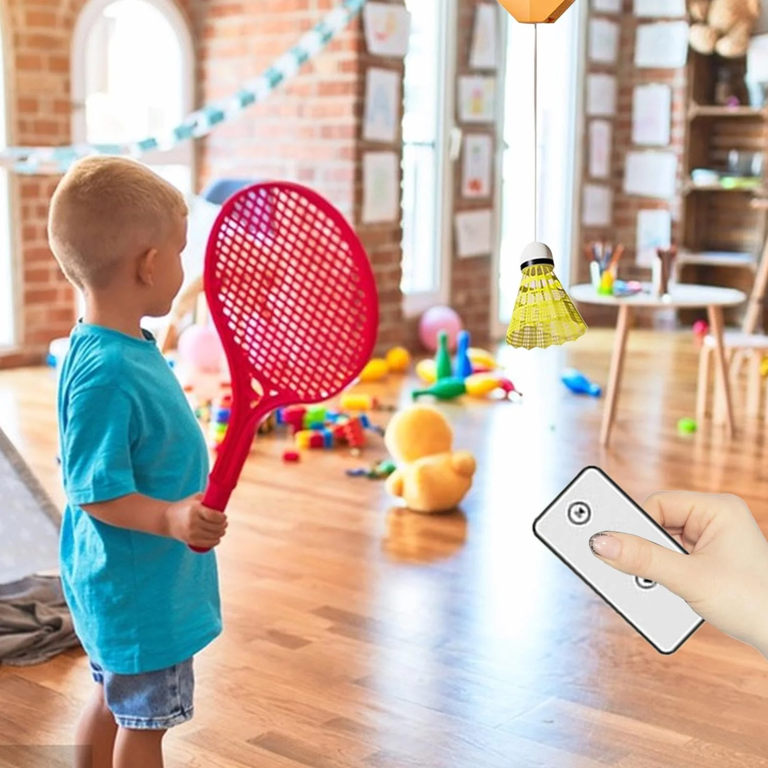 Bádminton de rebote automático entrenador portátil un jugador 6 bolas práctica en casa