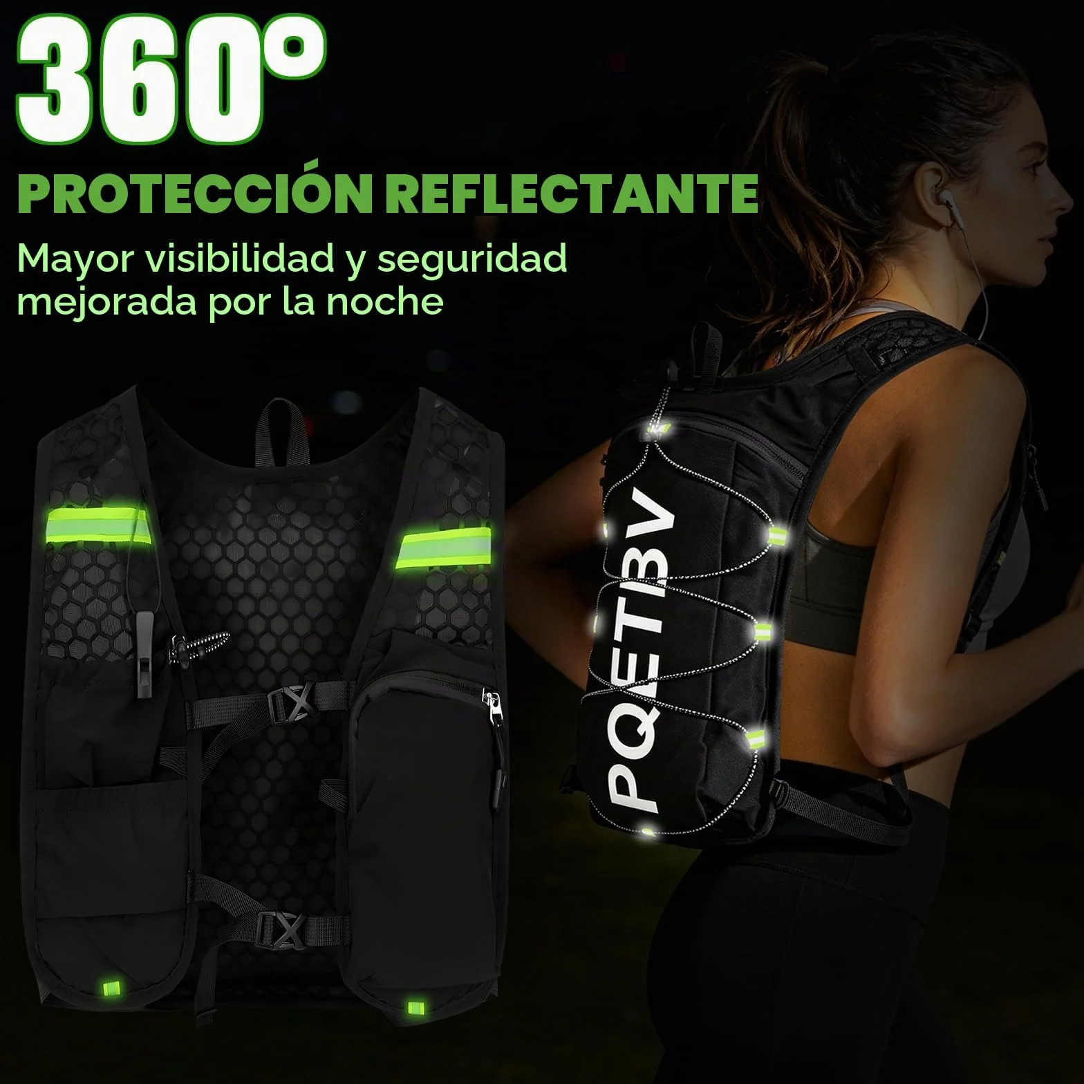 Chaleco para Correr Ligero Transpirable con Bolsa 500ml - Mochila Hidratación para Trail Marathoner