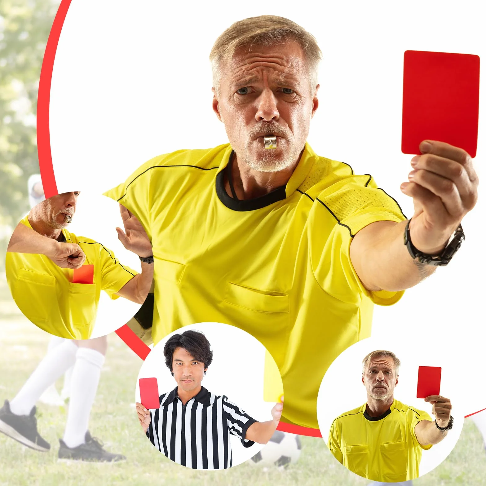 Tyqour 10 piezas tarjeta de árbitro de fútbol, tarjeta amarilla y roja, herramienta de árbitro