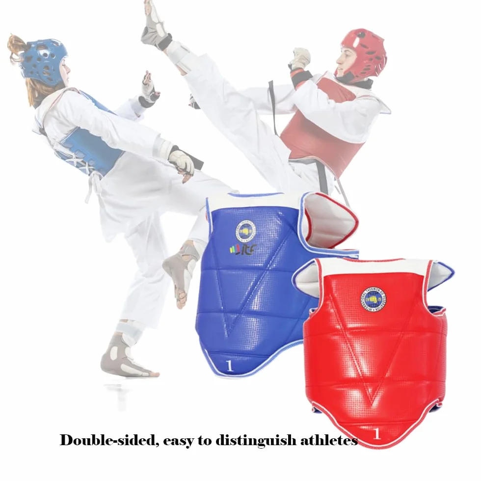 Taekwondo Karate Martial Arts TKD Reversible Chest Guard Abdominal Protector