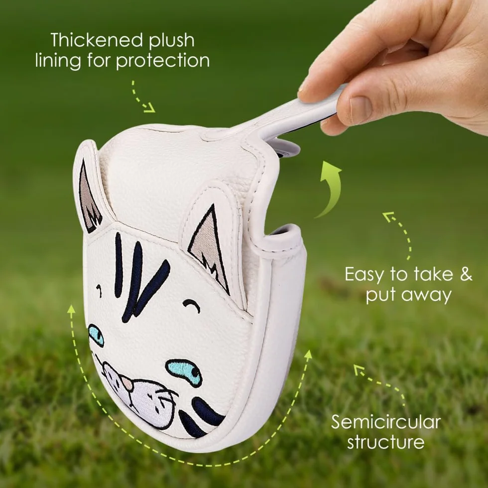 Funda para Palos de Golf, Funda de Piel para Putter con Cierre Magnético