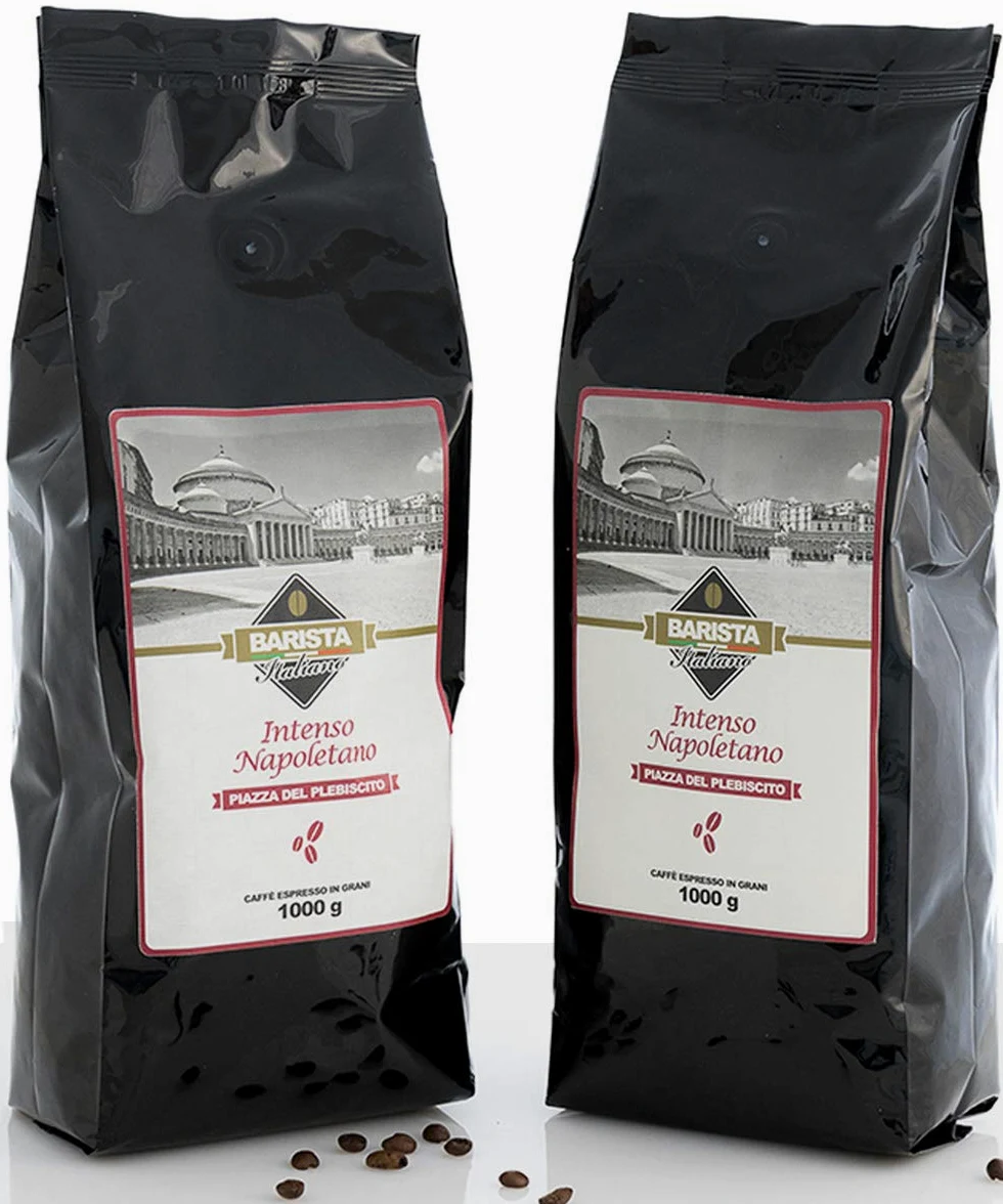 Barista Italiano 2 x 1KG Café Natural En Grano - Sabor Superior (INTENSO NAPOLETANO)