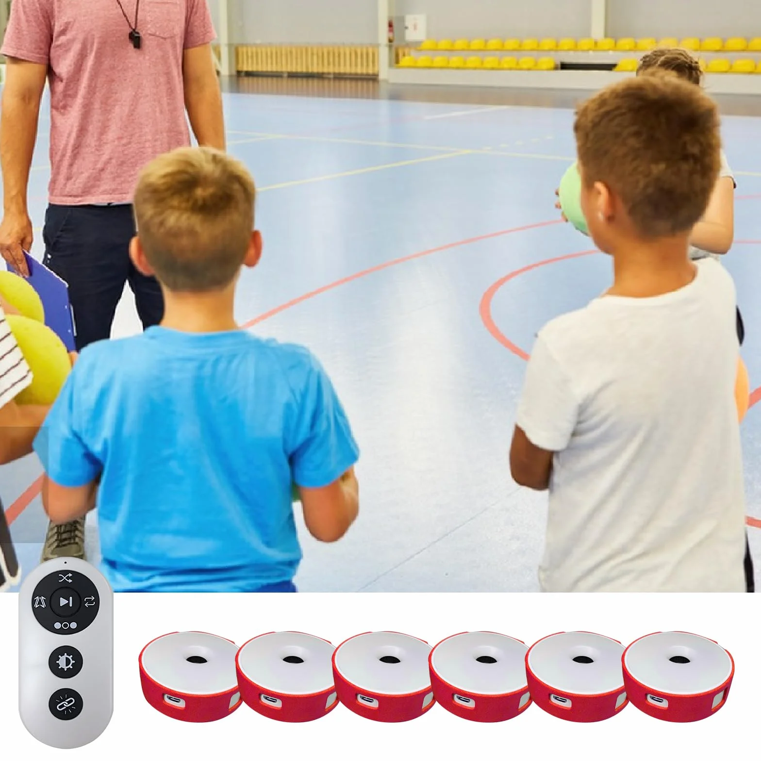 Juego de lámparas de entrenamiento de reacción ágil, 4 colores, 4 modos, control remoto, carga USB