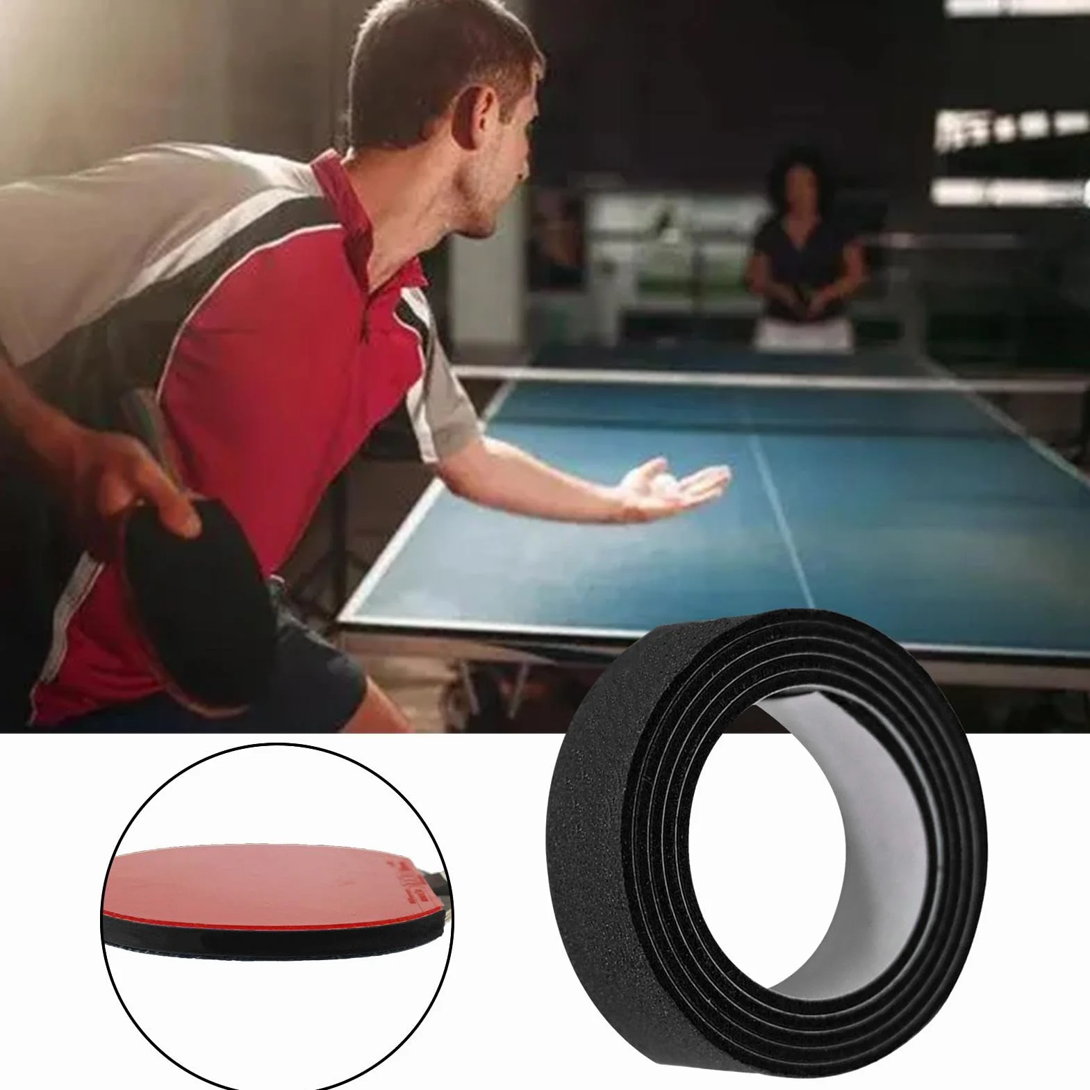 Cinta protectora de borde de remo de ping pong, protector lateral anticolisión para raqueta de tenis de mesa