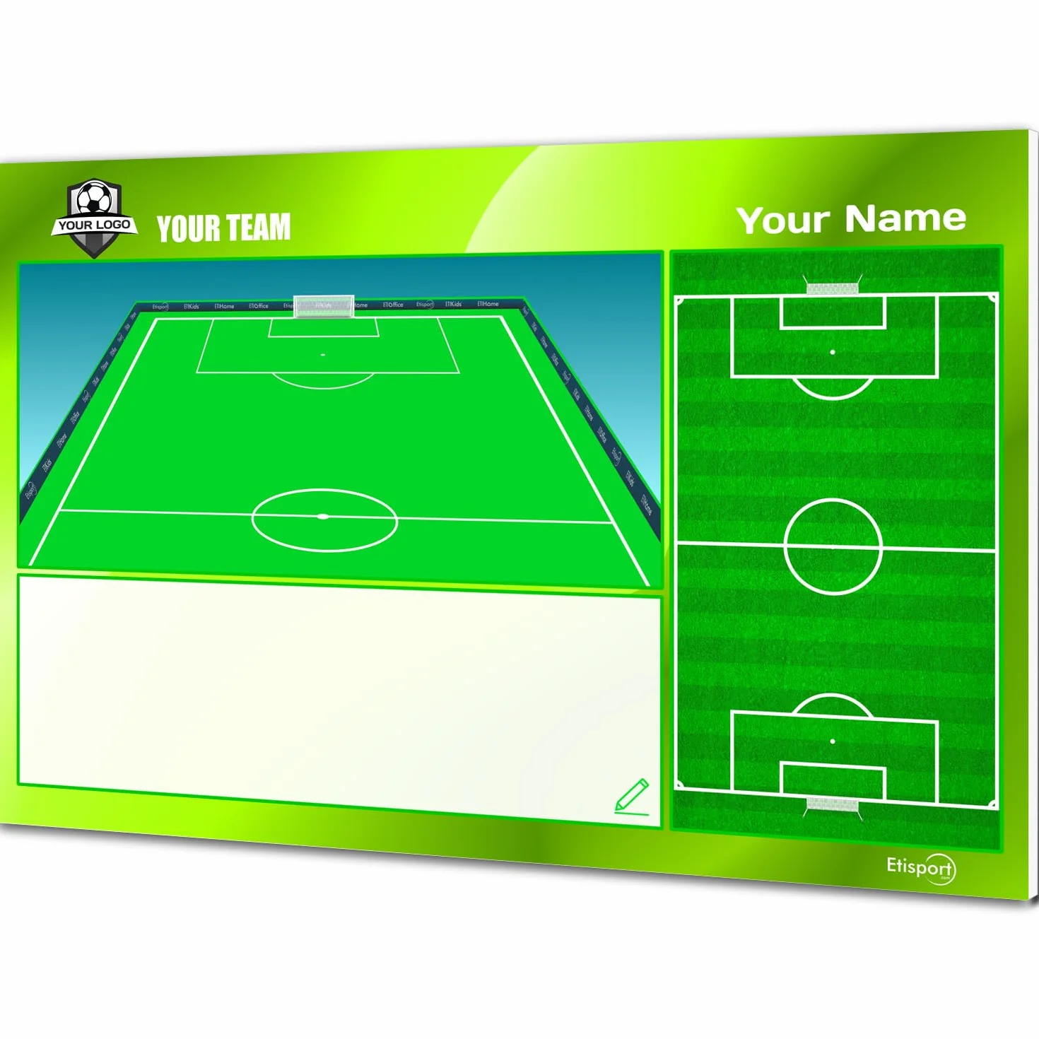 Pizarra táctica Fútbol para Entrenador Personalizada 30,5x20,5cm Tablero borrado seco