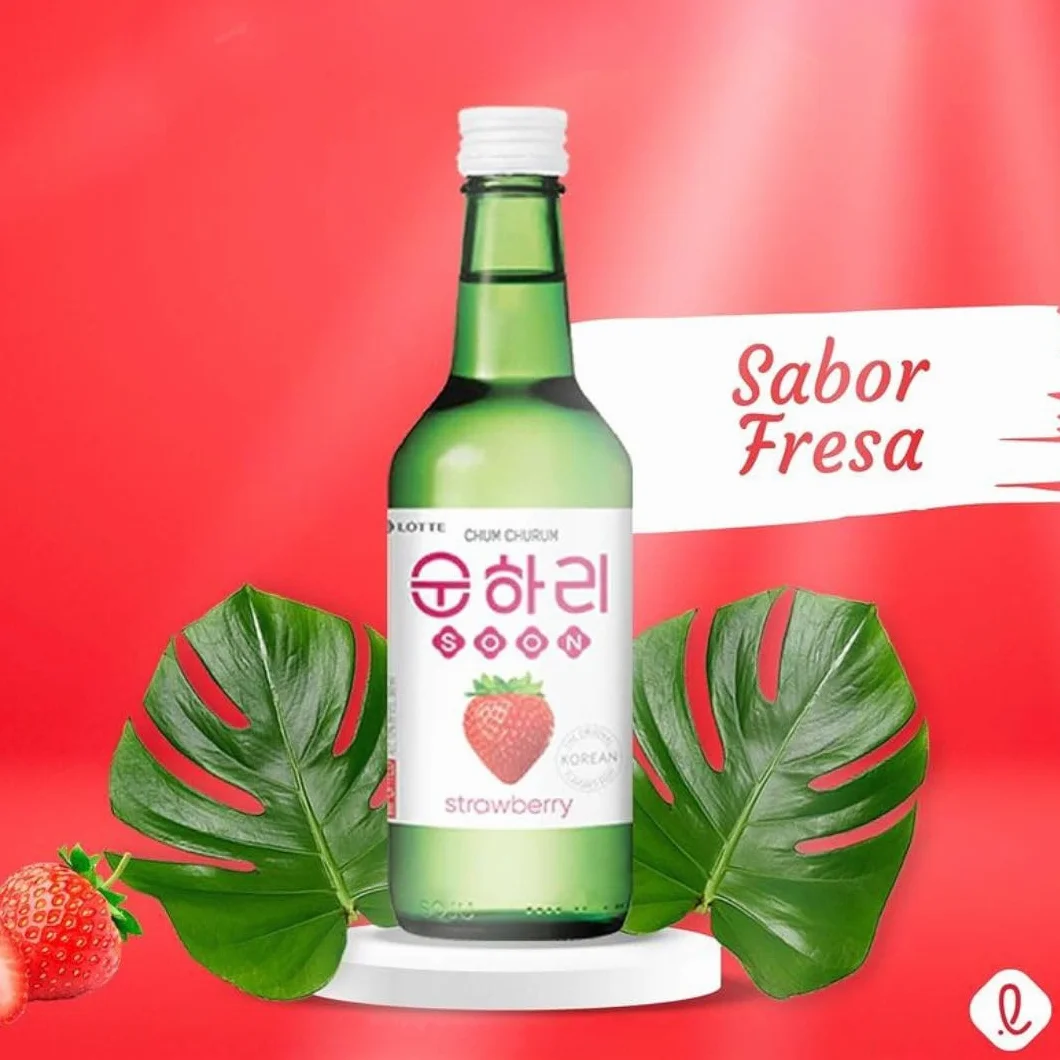 Korean Market | Soju Coreano Sabor Fresa | Chum Churum | 350ml (Alc.12%)