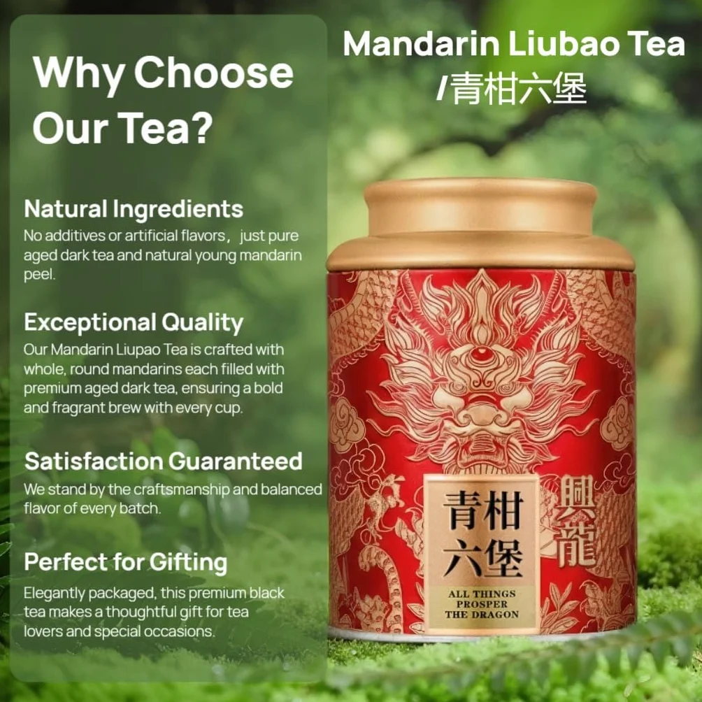 Liupao-Té Mandarín Premium | Té Oscuro De Guangxi, China | Sin Aditivo | Perfecto para Regalar 250g / 8,82oz