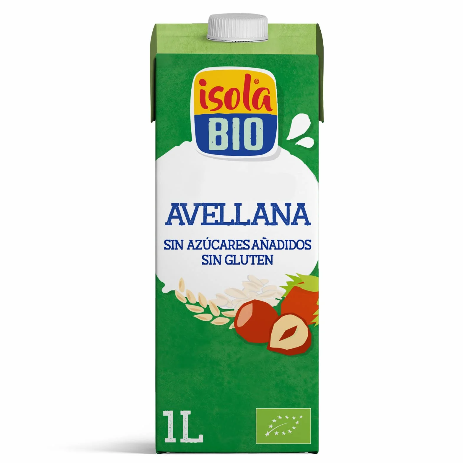 ISOLA BIO Bebida Ecológica Vegetal de Avellanas Pack 6 x 1 L Sin Azúcar Añadido Sin Lactosa Vegano