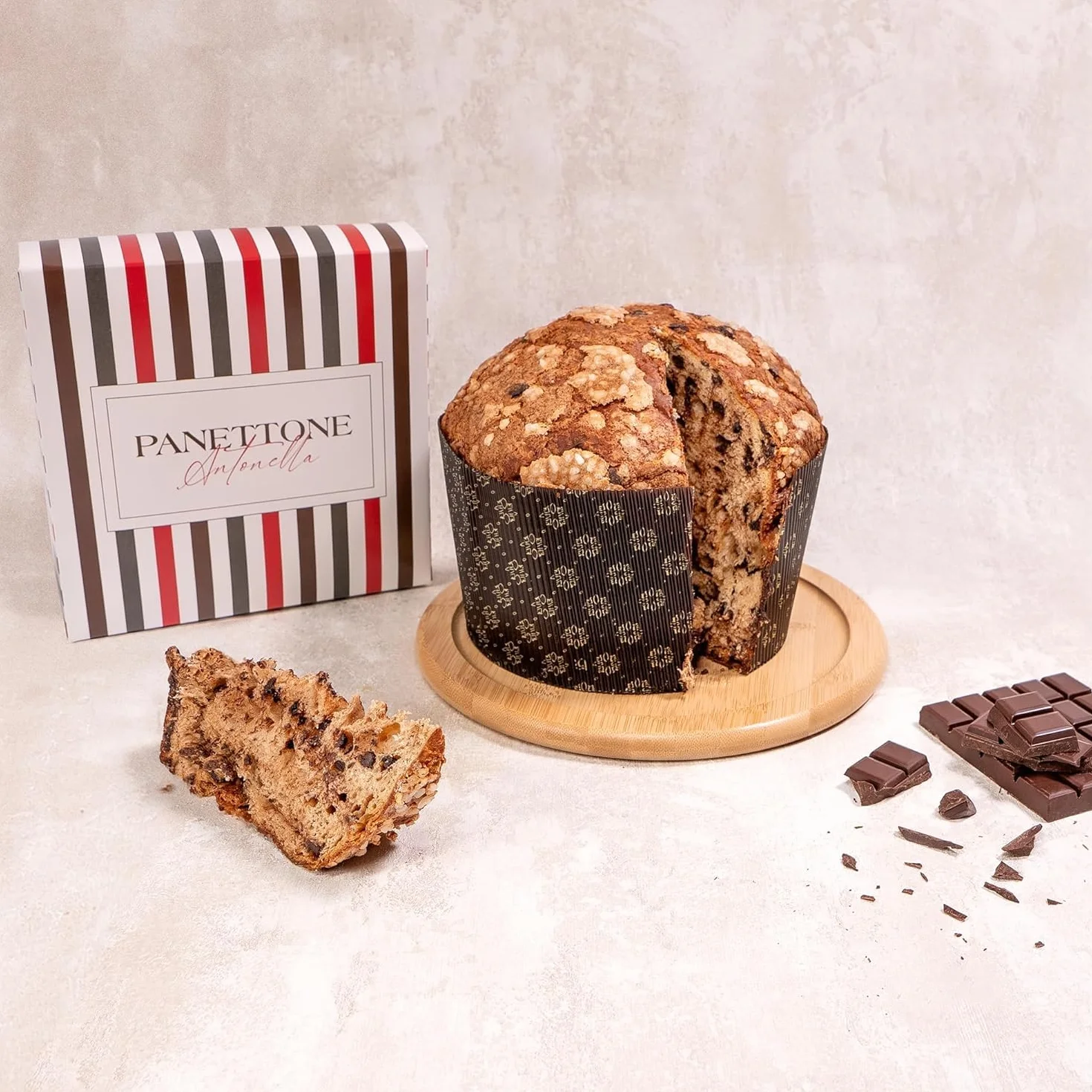 Pack 2 Panettone Antonella Chocolatíssimo de Chocolate y Panettone de Chocolate y Naranja - Dos Panetones XXL 1200 gr - Elaboración Artesanal con Receta Tradicional - Delicioso Panetone Dulce Navideño
