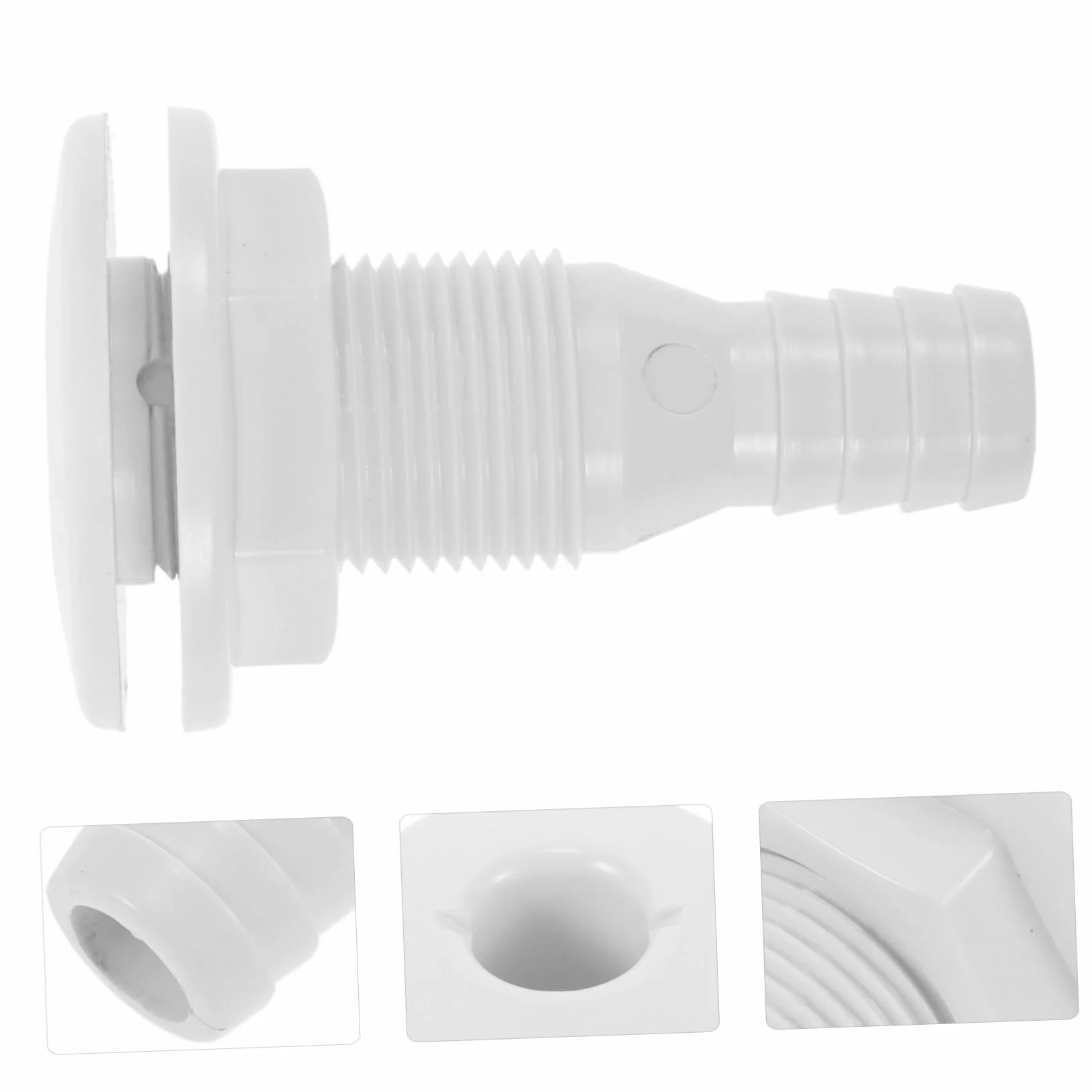 Hemobllo Válvula de Drenaje PVC Tapón de Drenaje para Barco Blanco