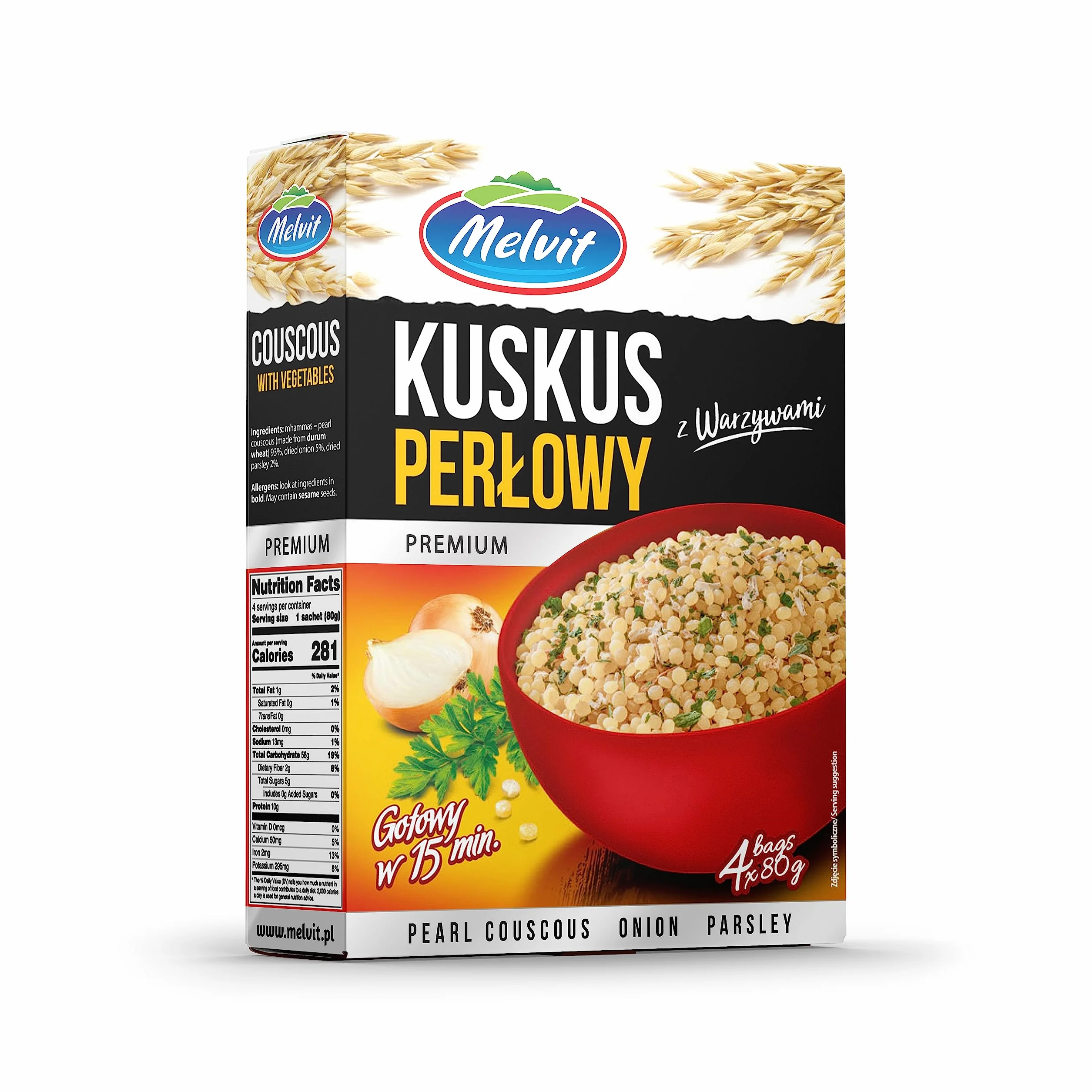 320 G CUSCUS PERLADO CON VERDURAS MELVIT - CAJA DE 6 UND