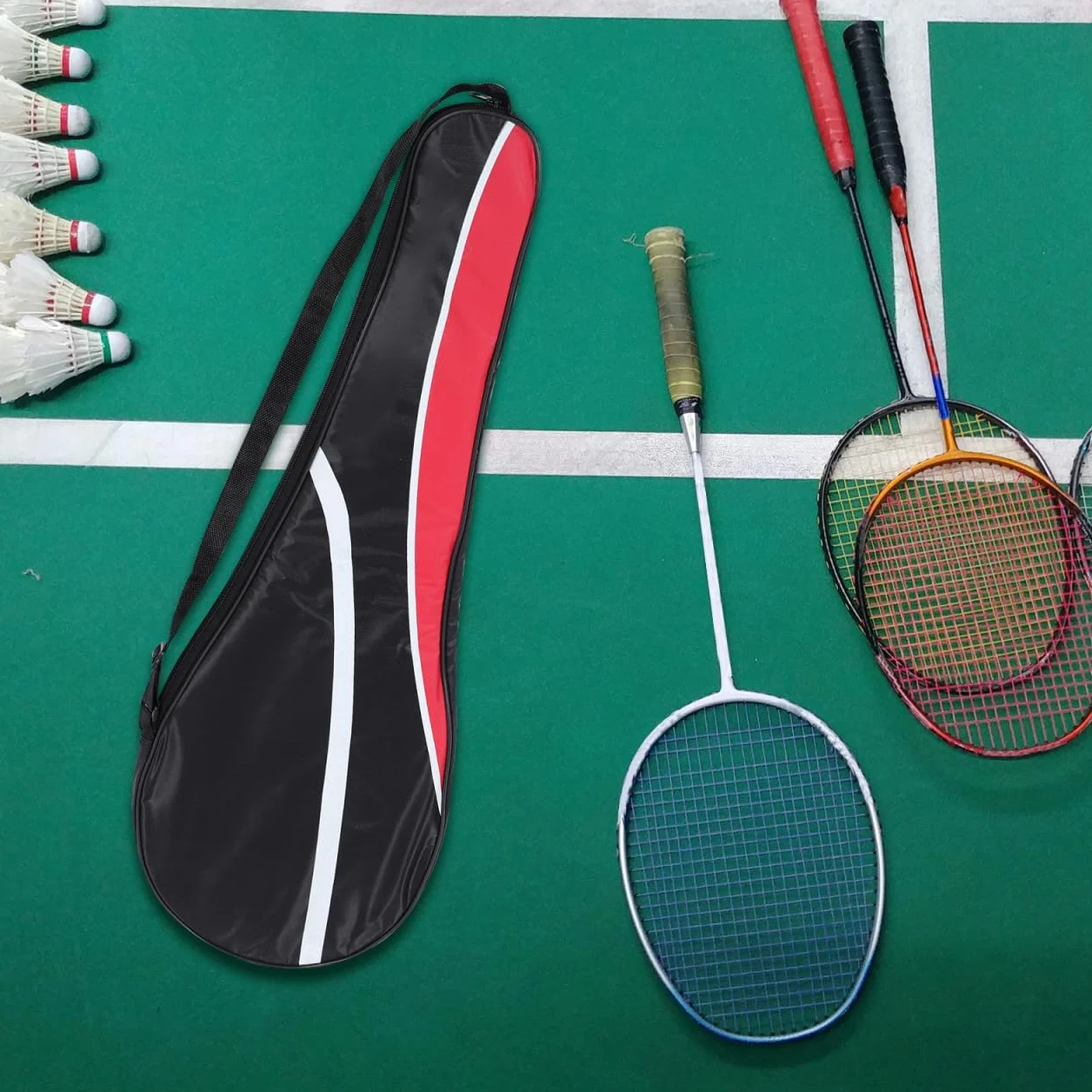 SUPVOX Bolsa de Raqueta de Bádminton 70 cm, Funda de Tela Oxford, Negra y Roja