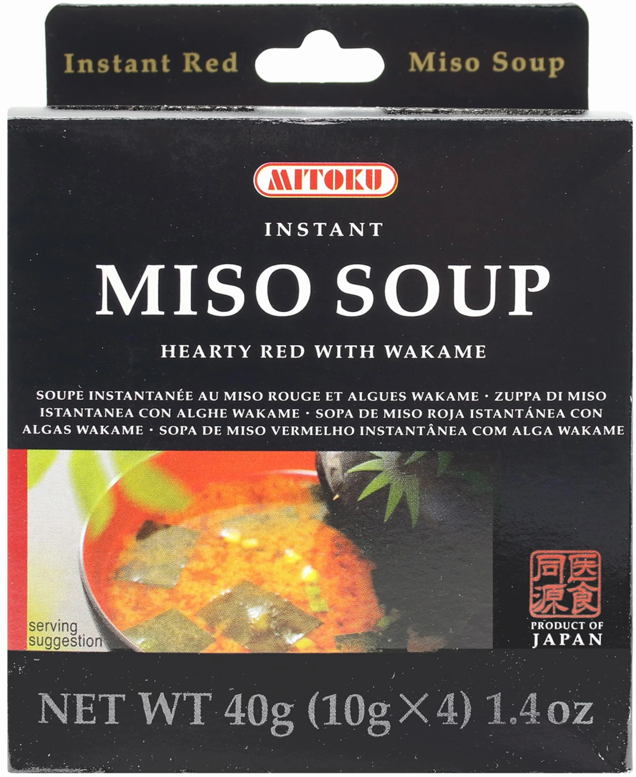 Probios Sopa de miso roja instantánea con algas Wakame bio embalaje (4x10g) 40g