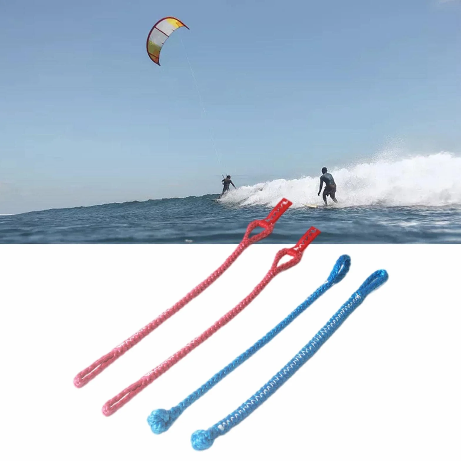 Línea 1000KG Pigtails Set Kitesurf Kiteboarding, Rojo Azul