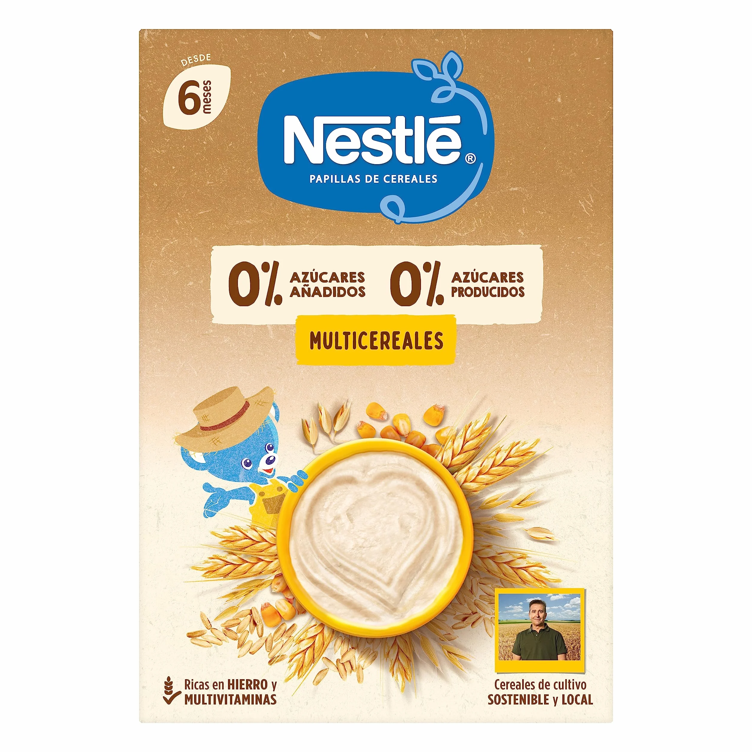 NESTLÉ 0%0% Papilla Multicereales, a partir de los 6 meses, 6x270g