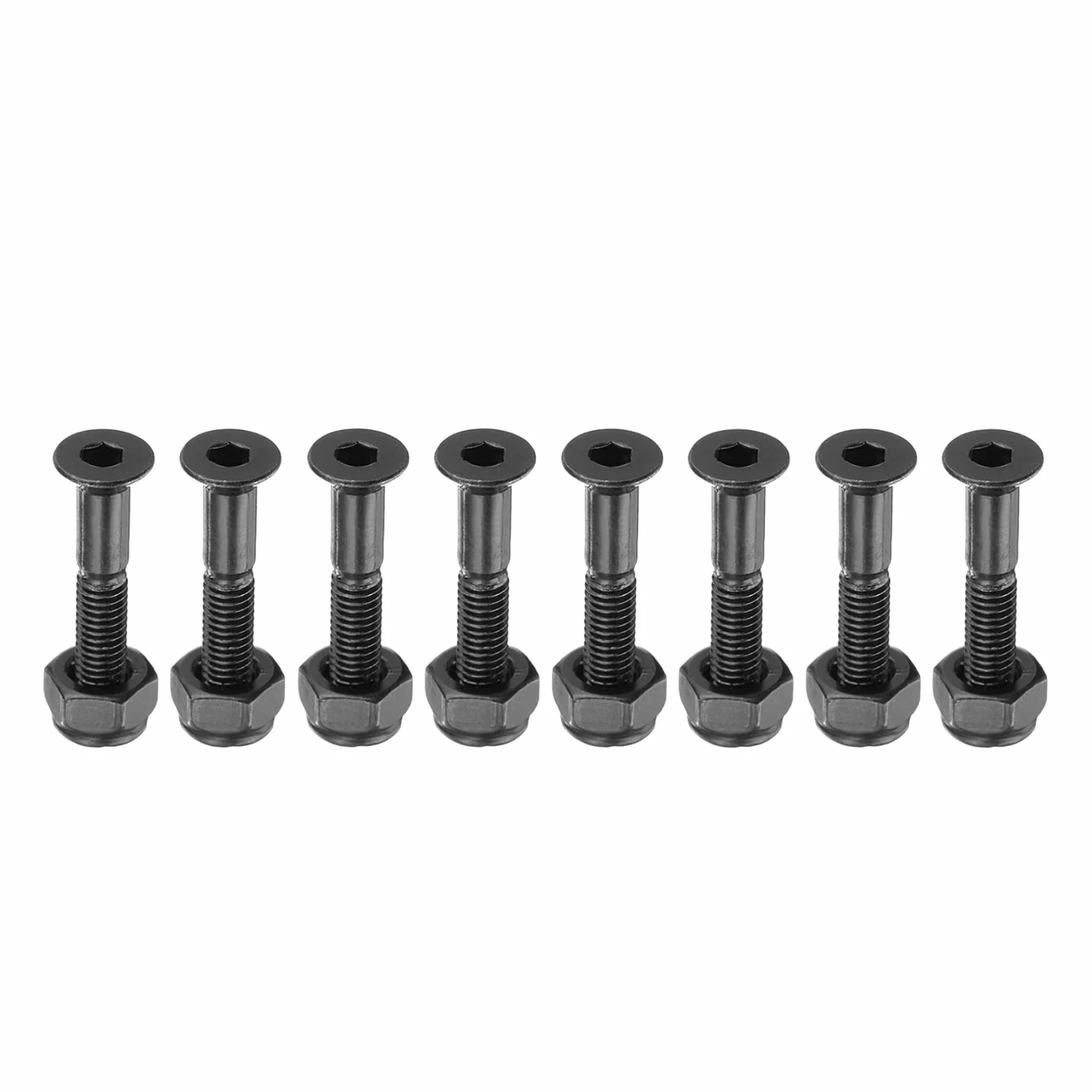 Kit de Hardware para Skateboard PATIKIL 1" 8 Piezas Tornillos Acero Carbono Grado 8.8 Negro