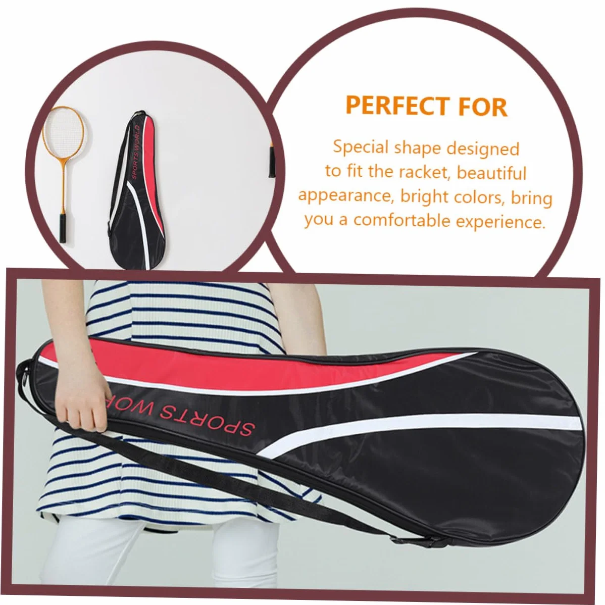 Bolsa Portátil Resistente Tela Oxford para 2 Raquetas de Bádminton