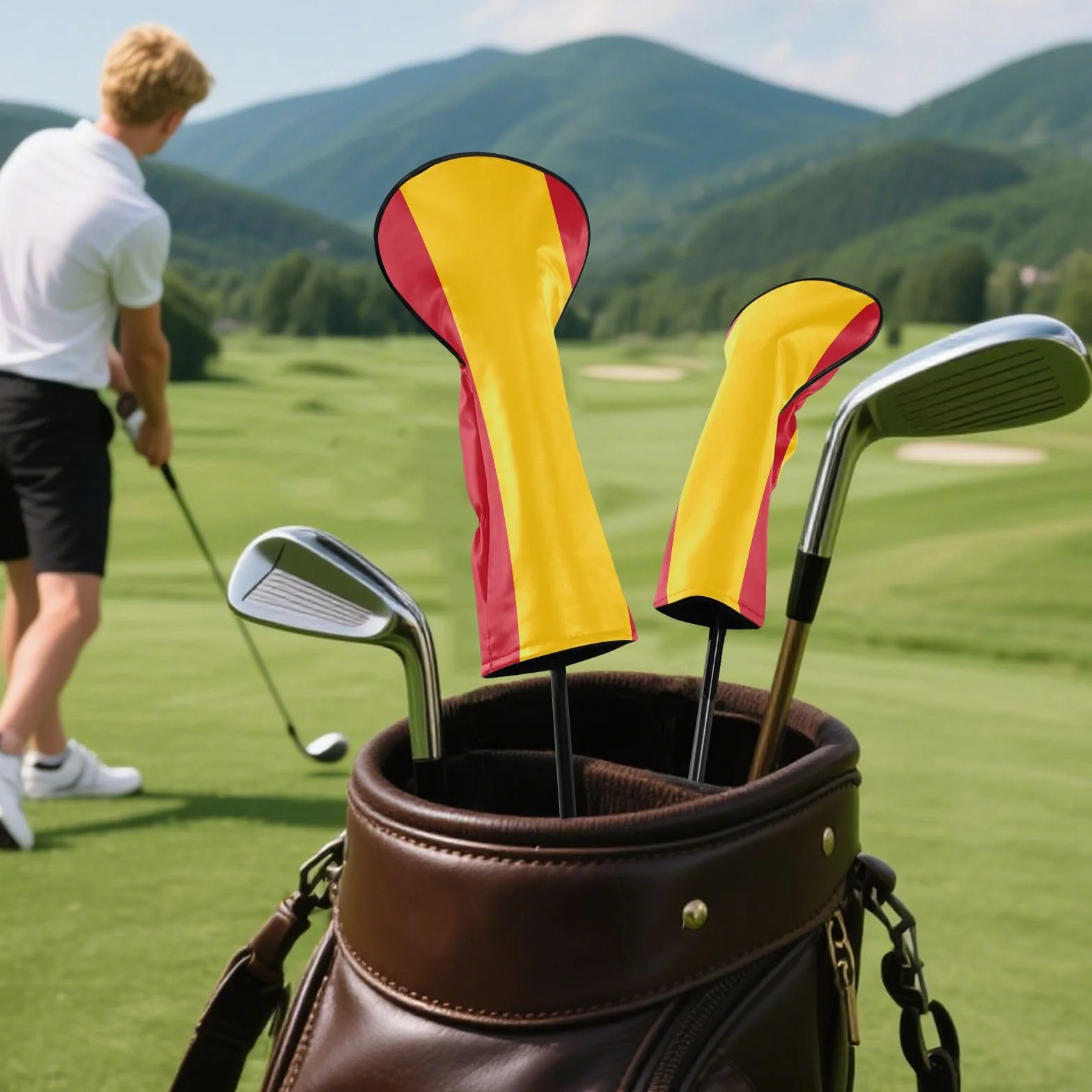 Funda para cabeza de golf España cuero primera calidad etiqueta número driver Fairway Hybrid Wood