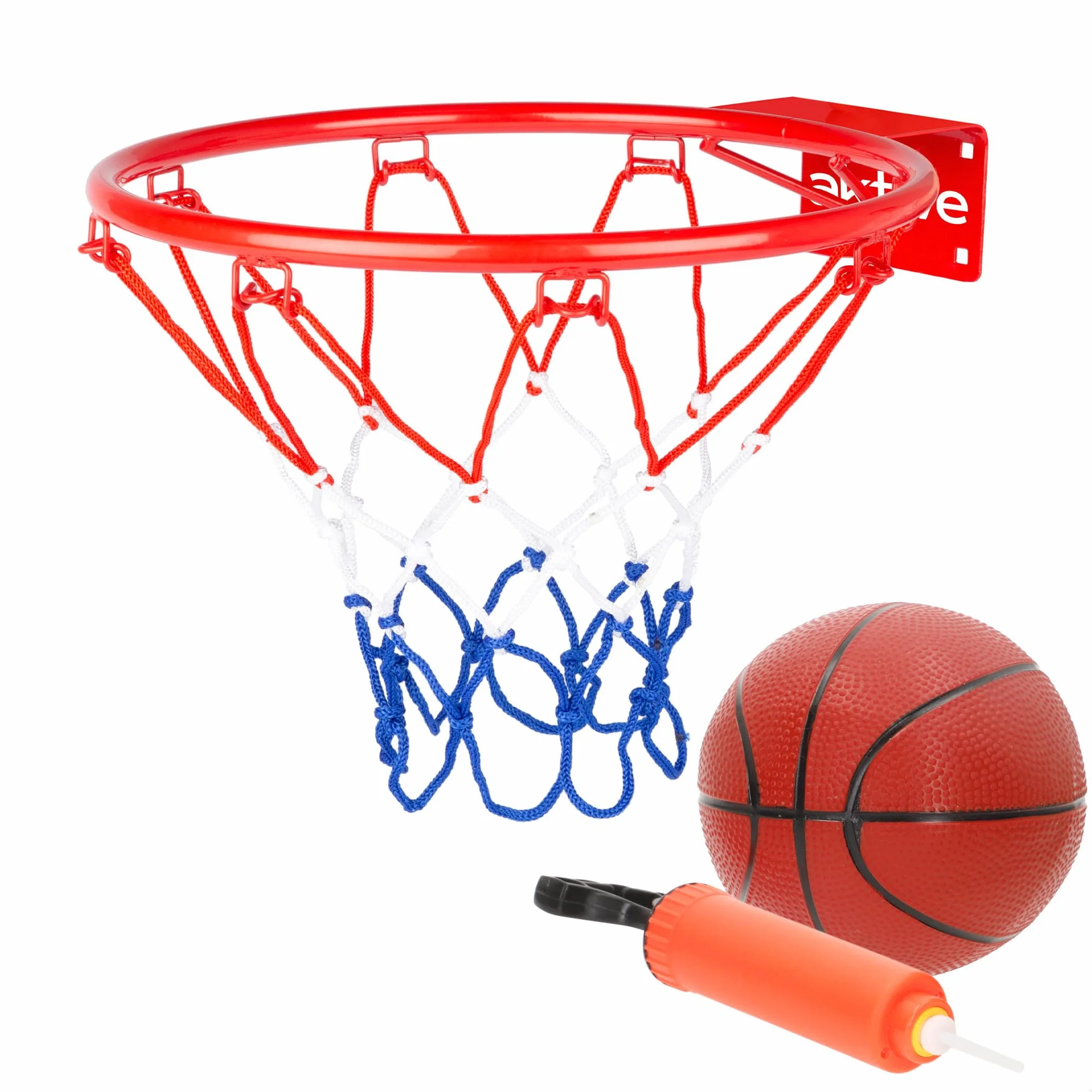 Canasta de Baloncesto Pared AKTIVE 54277, 32 cm, Red poliéster, Aro metálico, Incluye Pelota