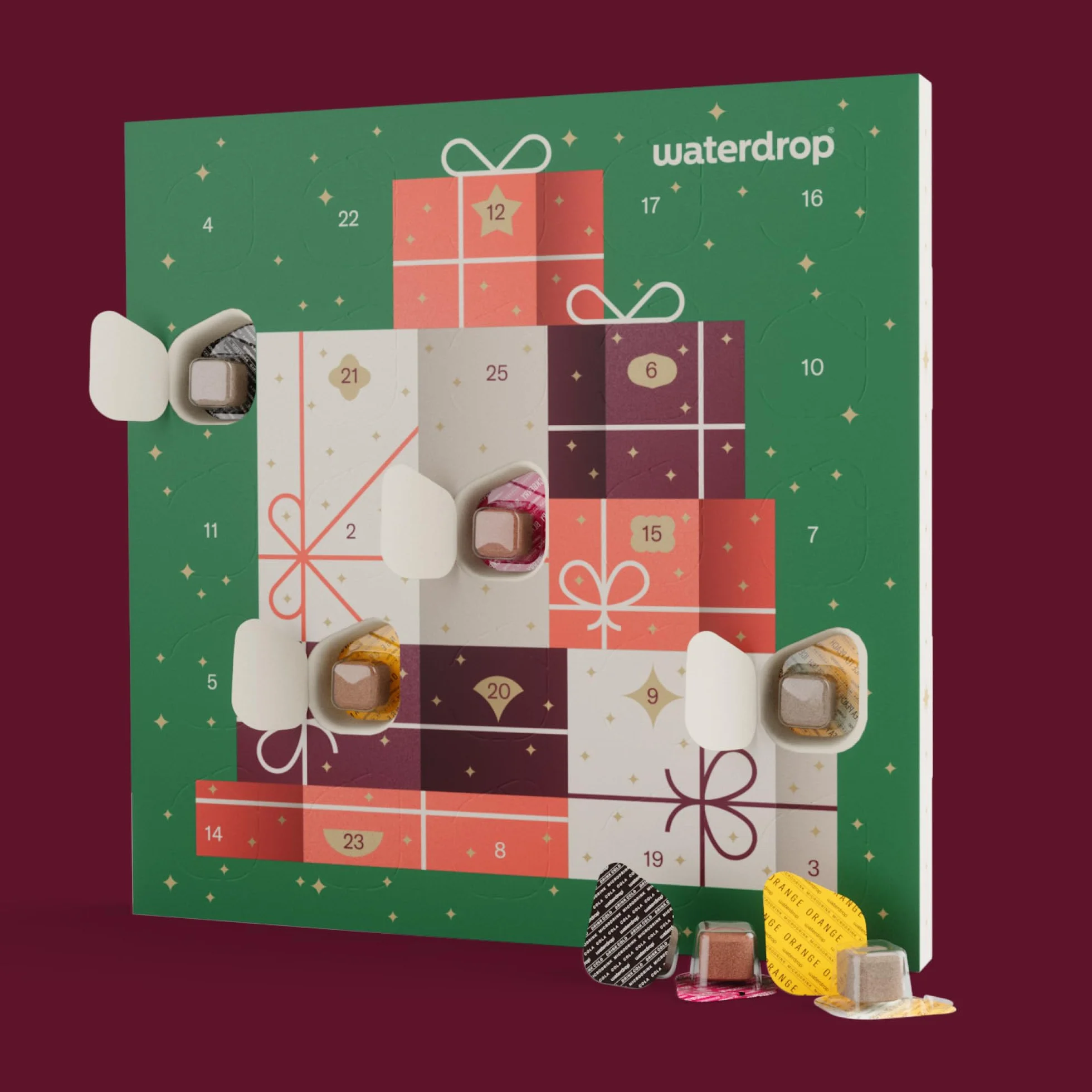 Waterdrop Calendario de Adviento 2025 – 25 Pastillas Saborizantes sin Azúcar, Edición Limitada