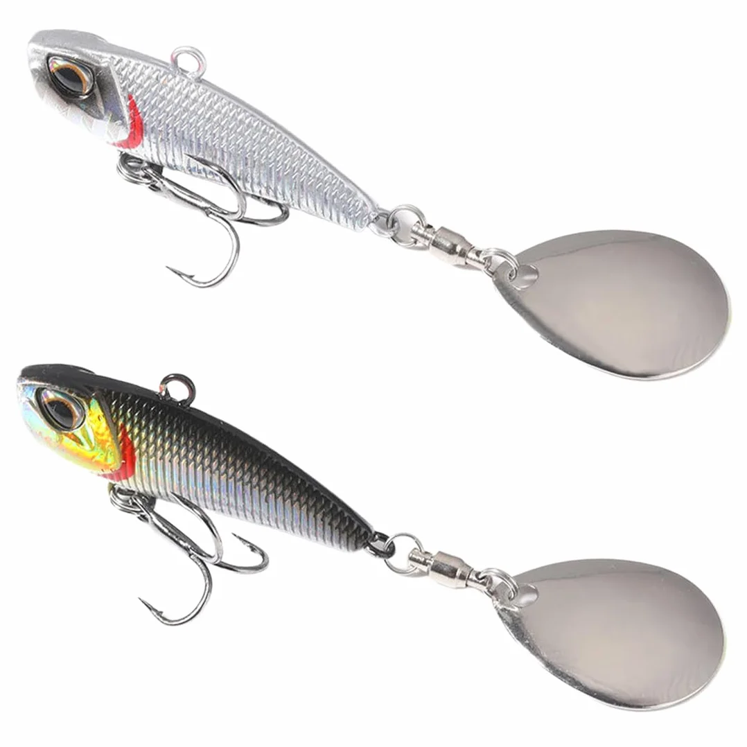 Señuelos De Pesca En Alta Mar Metralleta 2 Piezas Cebos Spinner Metal Duro Para Merluza Salmón Atún Jigging