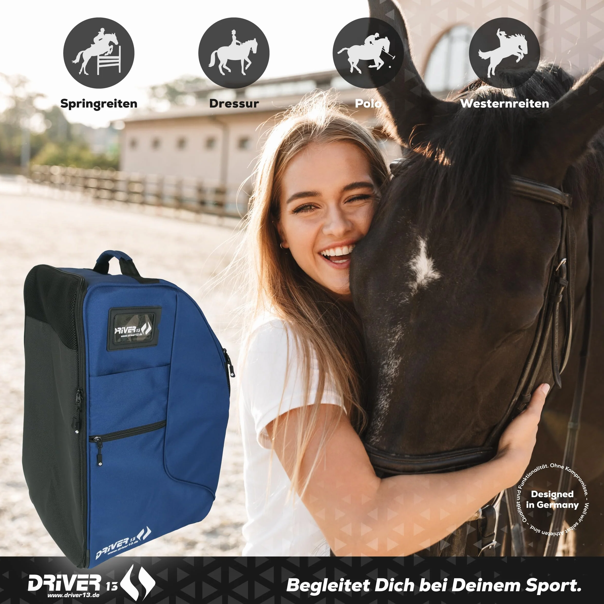 Mochila para botas de equitación con compartimento para casco, Driver13, muchos colores