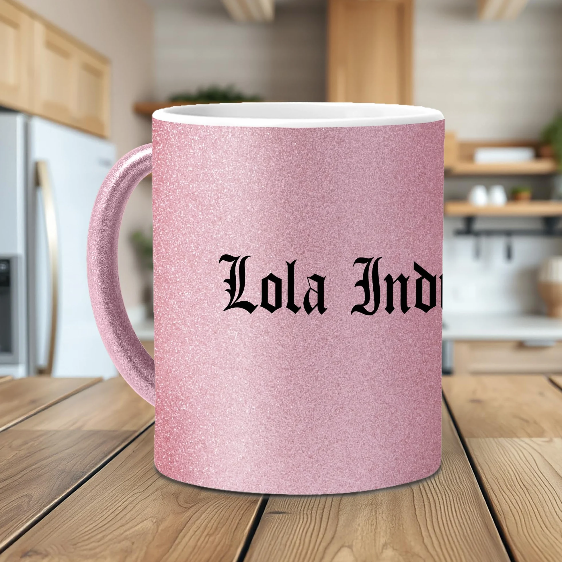mundohuevo Tazas Únicas | Lola Índigo | Edición Especial Purpurina Rosa | Mensaje Auténtico para Fans | Tazas para Café, Té... | Regalo para Fans de Cantantes