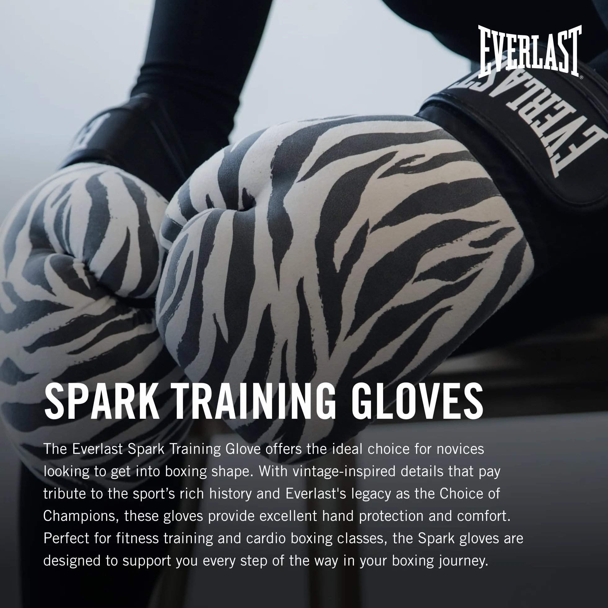 Everlast Spark Boxing Gloves Faux Leather for Bags Mitt Work & Fitness Classes Hook & Loop
