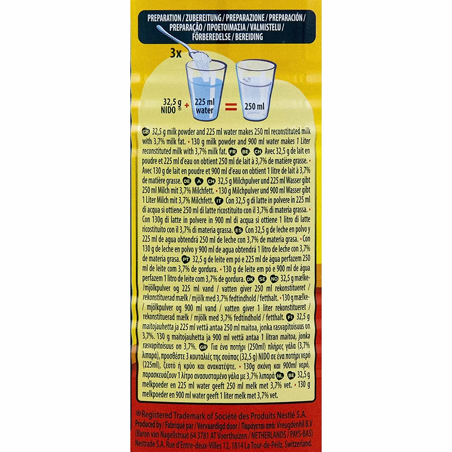 Nestlé Nido Instant Full Cream Leche en polvo, 2 x 400 g