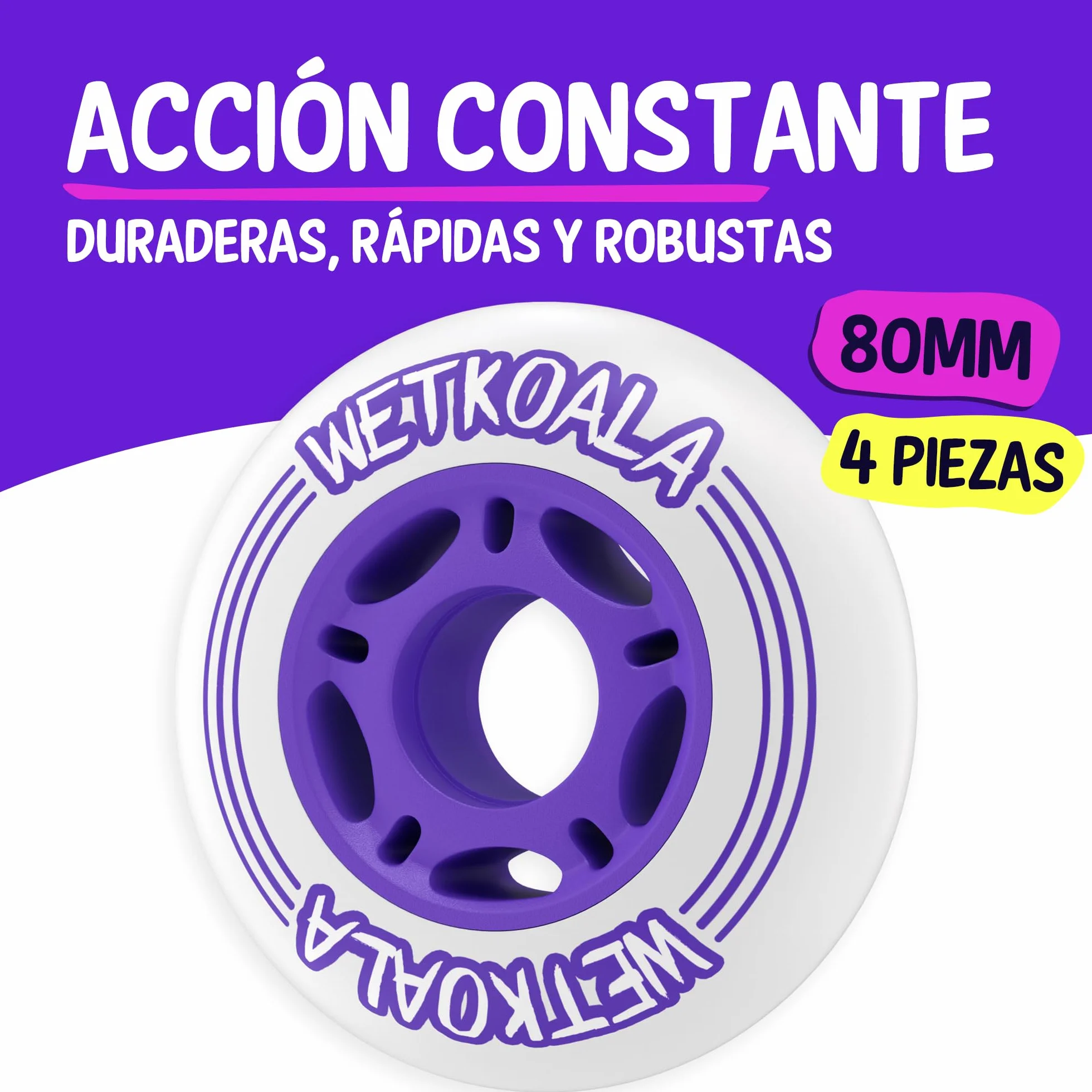 Ruedas para patines en línea 80 mm 85A 4 piezas