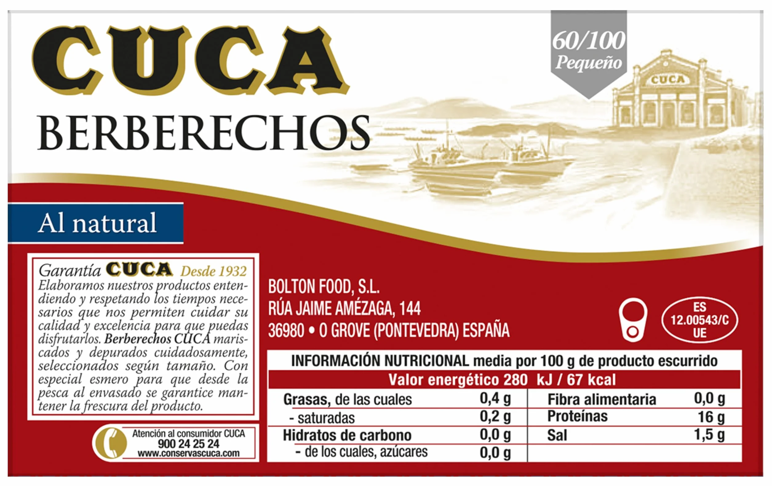 Berberecho Cuca 60/100 Pack de 3 latas
