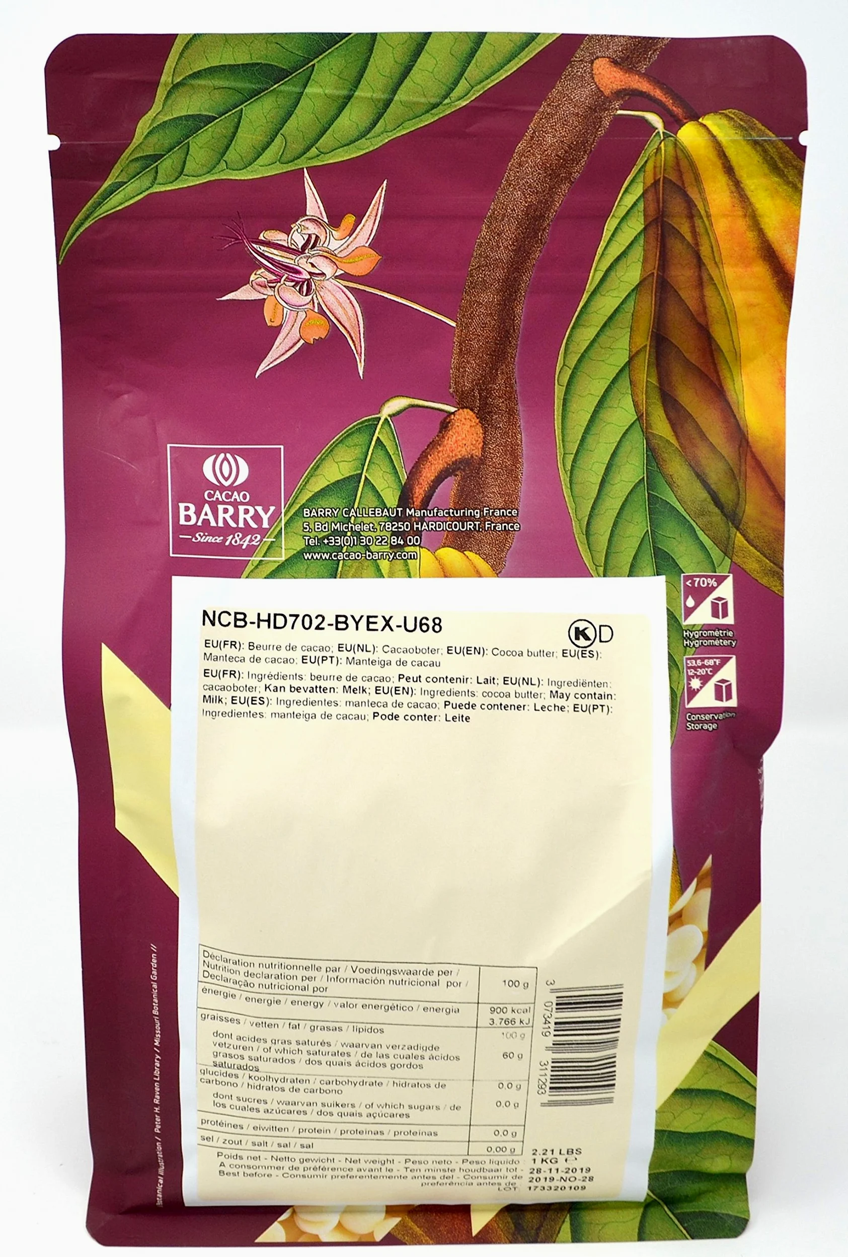 Cacao Barry - Manteca de Cacao 1kg
