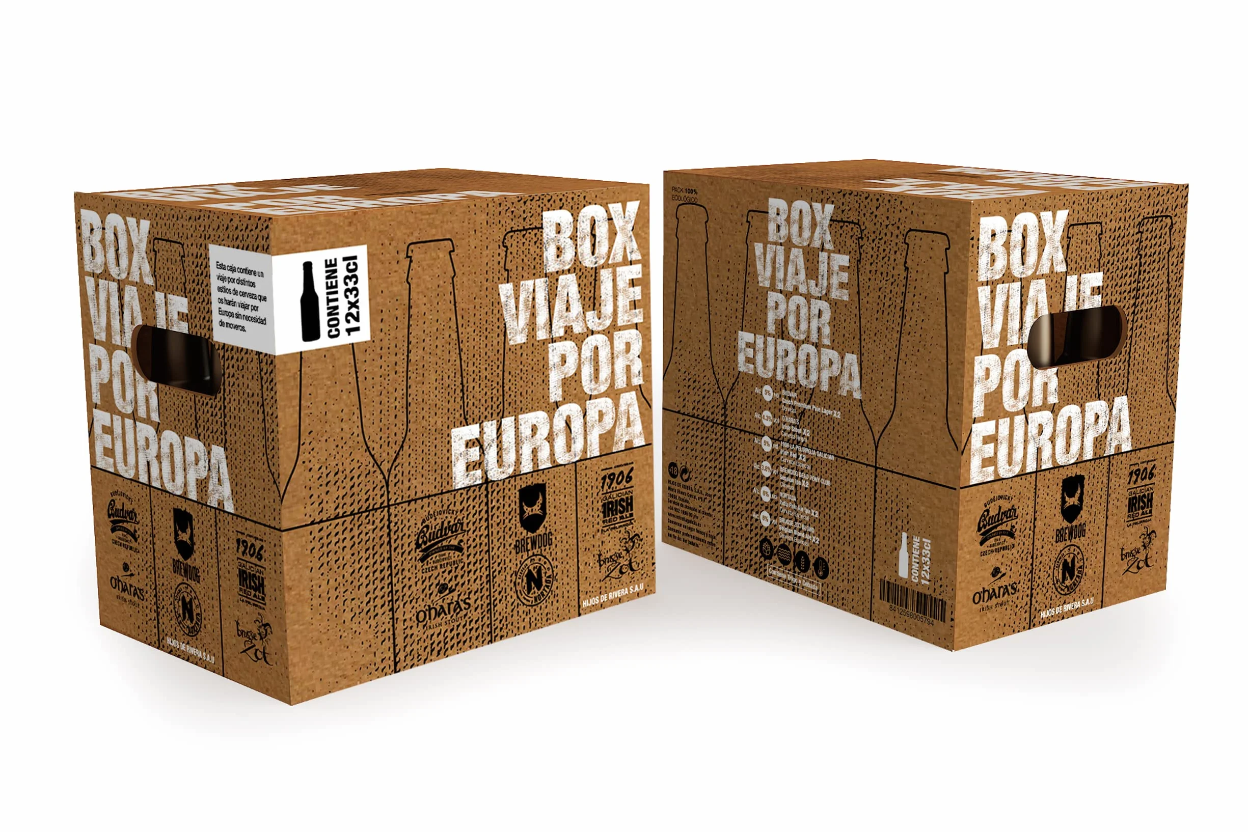 Pack de Degustación de Cervezas Europeas 1906 Box Viaje por Europa, 12 x 33 cl
