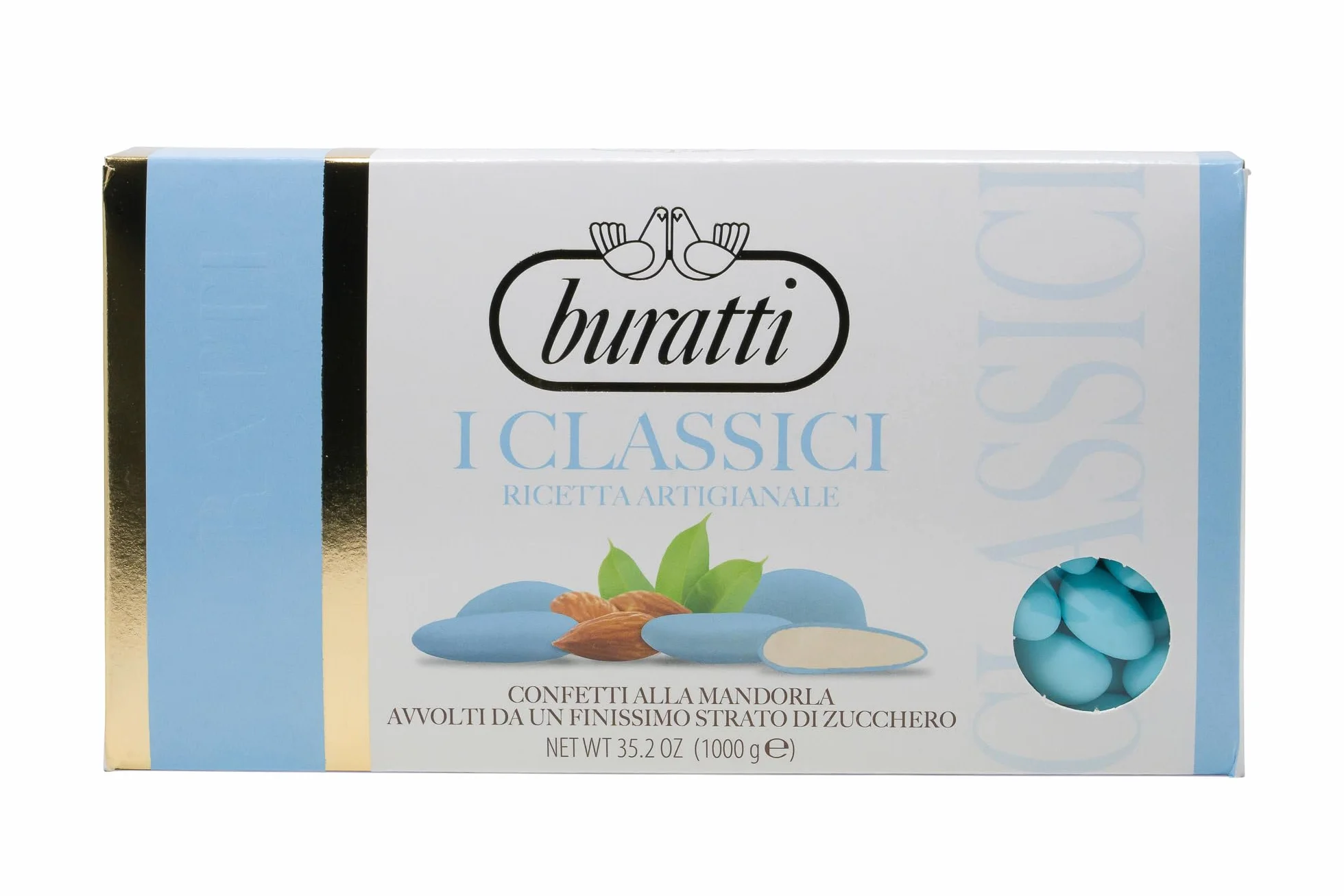 Buratti Confetti Almendras Azucarados Enteras Azul Claro 1000 g