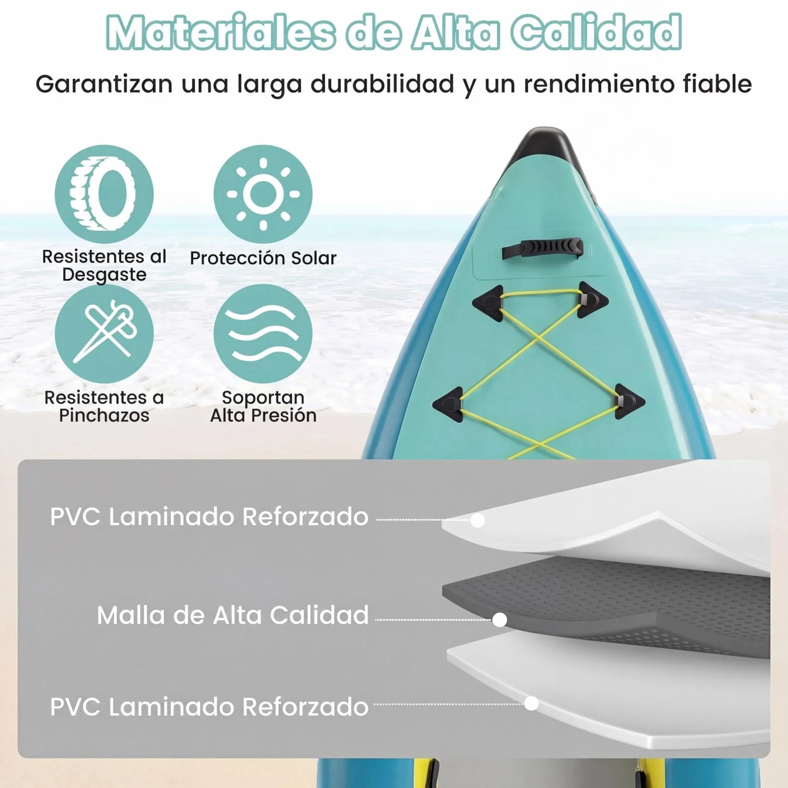 COSTWAY Kayak Hinchable 2 Plazas 381 cm Portátil 230 kg