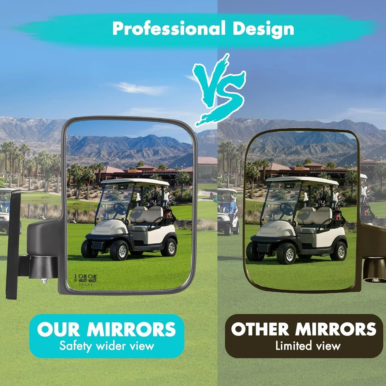 Espejos laterales de carrito de golf para Club Car EZ-GO Yamaha