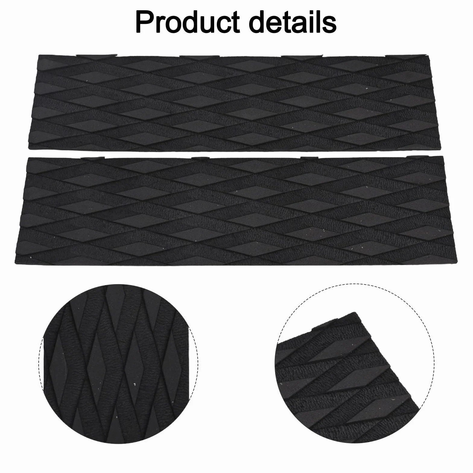 Almohadillas de tracción EVA antideslizante para tabla de surf 11.8 x 3.1 pulgadas Negro