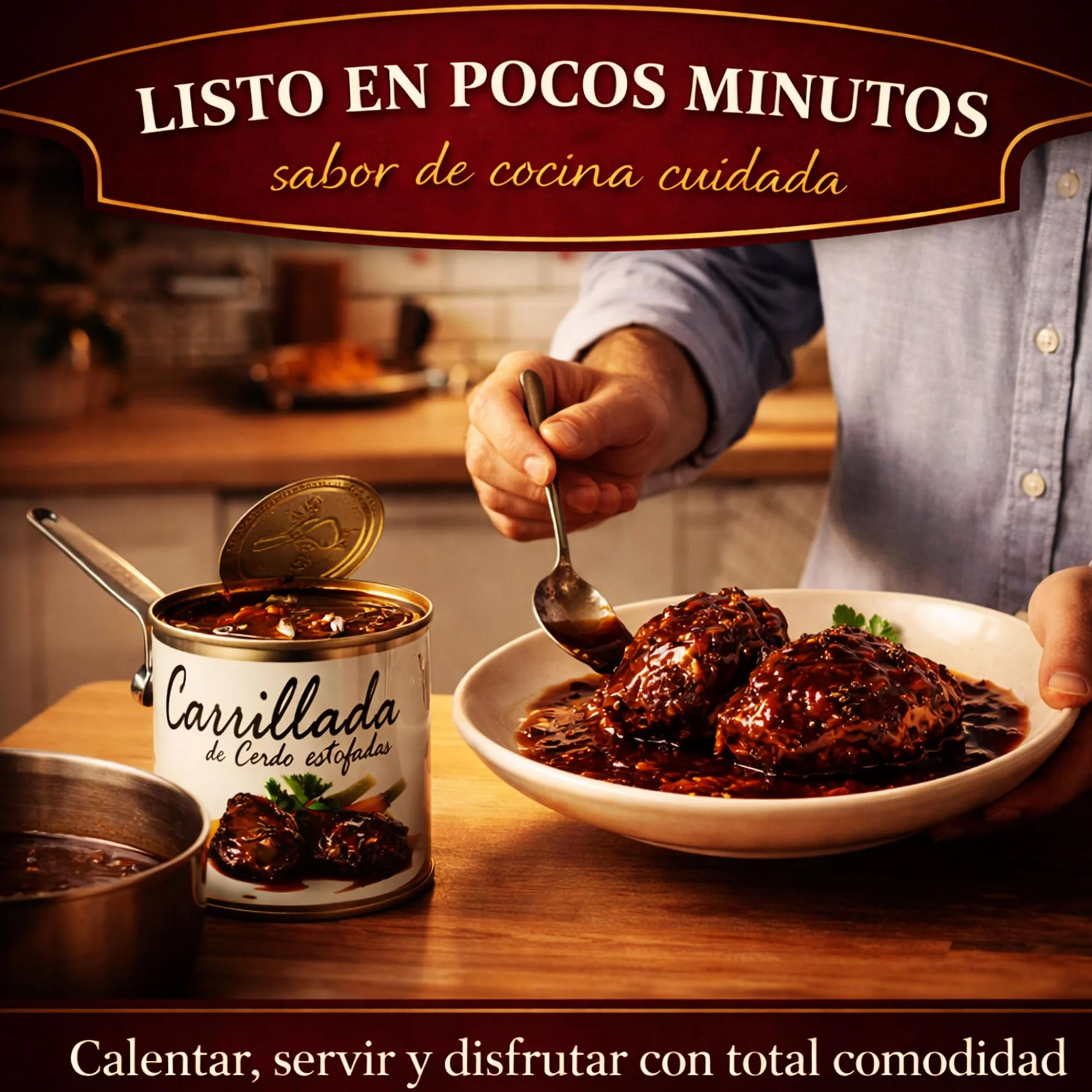 POLGRI Carrilladas de Cerdo Estofadas 800 g Comida Preparada Premium 2 Latas