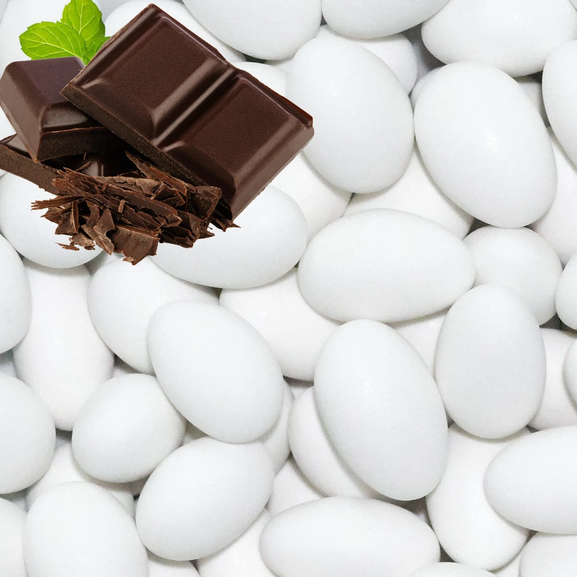 EinsSein Peladillas de Almendra Chocolate negro blanco mate 500g | 80 pieza Confeti Dulce para Fiestas | Grageas para Boda Bautizo y Comunión | Cumpleaños y Eventos