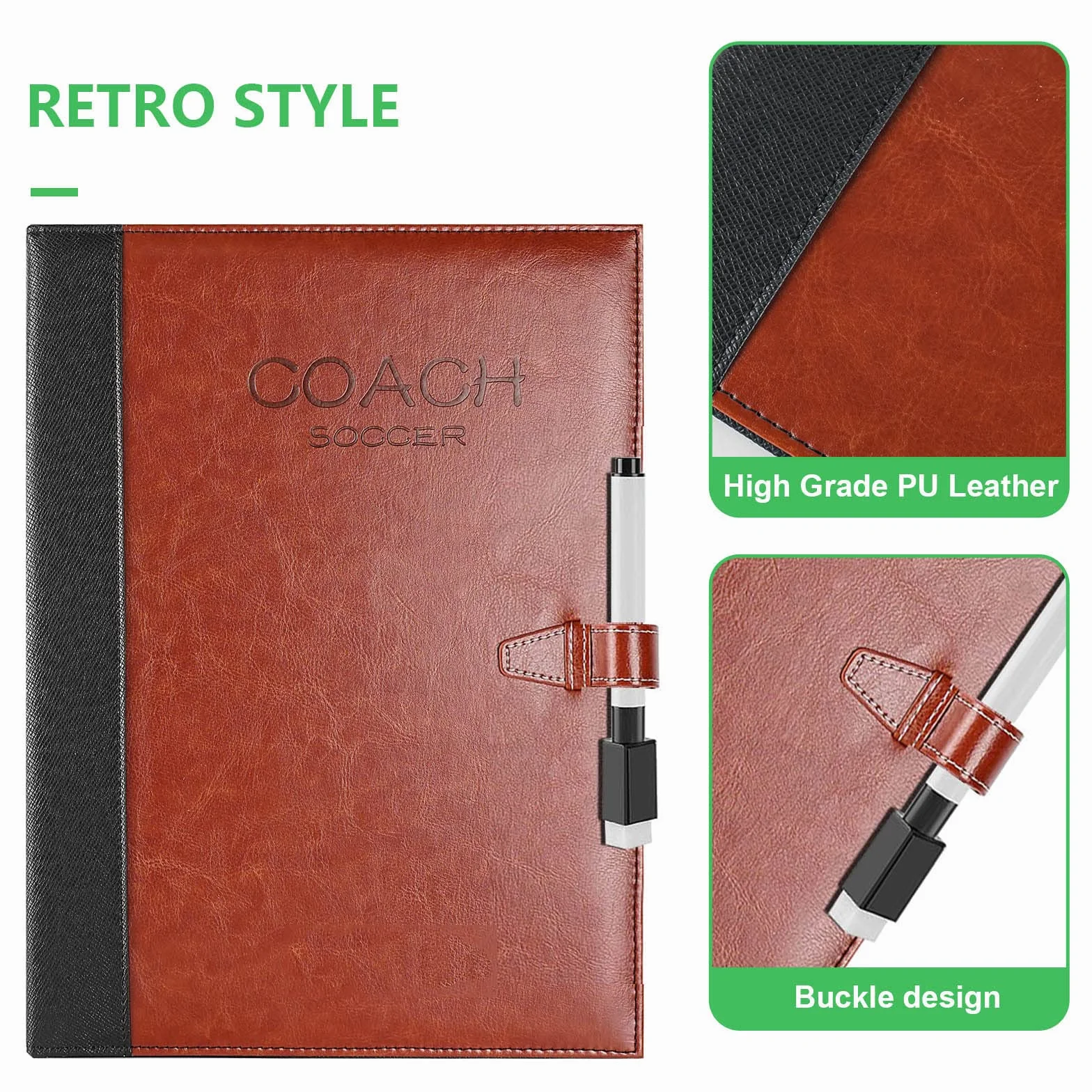 Pizarra Entrenador Fútbol Plegable Portátil Papel Táctico Equipo Planificación Táctica