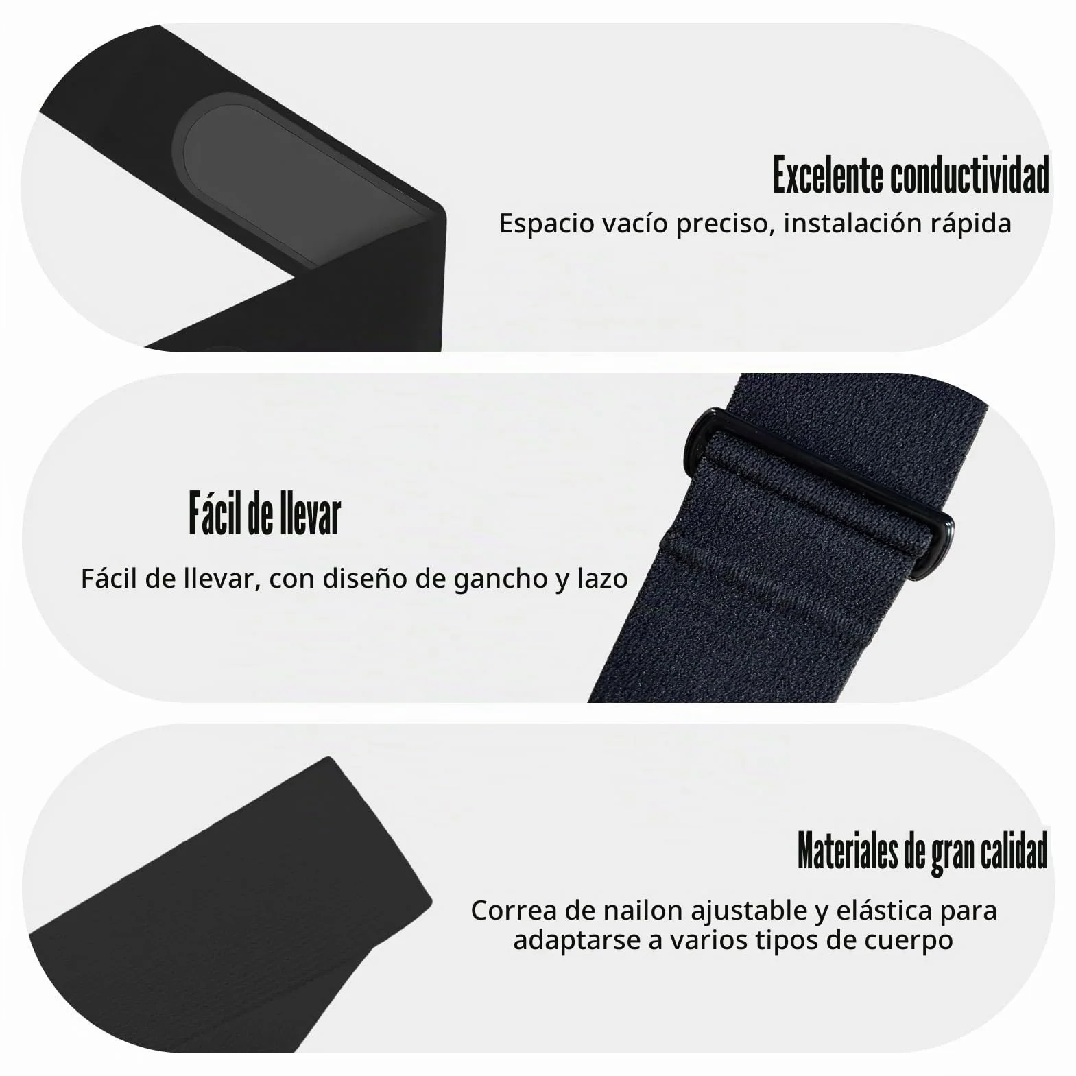 Banda Elástica Ajustable Bluetooth Ant+ Recambio Cinta Frecuencia Cardiaca 70-115 cm Compatible Garmin Wahoo Polar H10 H9 Coospo Bryton Magene Livlov Ideal Resistente Agua Sudor