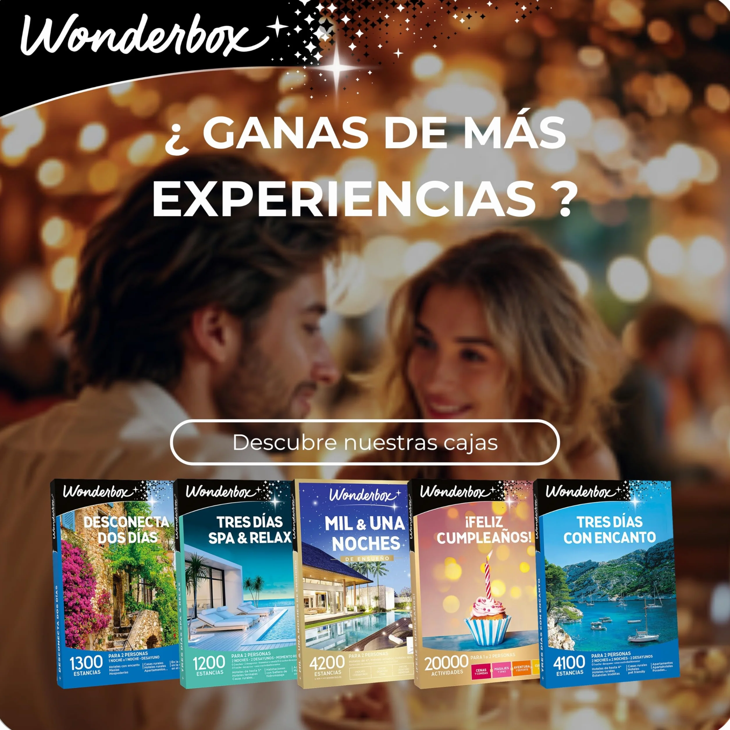 WONDERBOX Caja Regalo -SABORES del Mundo- 500 restaurantes para Dos Personas