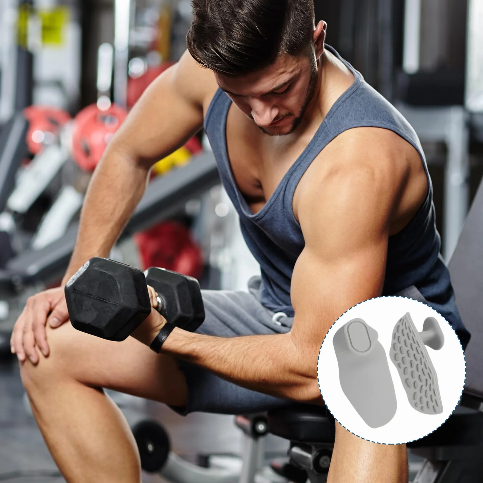 Manoplas Gym de Silicona Antideslizantes sin Dedos para Levantamiento de Pesas